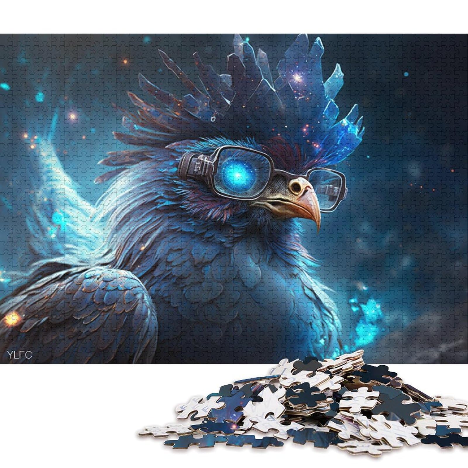 1000 Piece Puzzle Magic Rooster Warrior Puzzles for Wooden Puzzles Educational Games Home Decoration Puzzle. 75 * 50cm/1000pcs