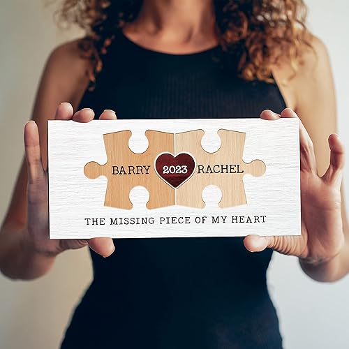 Miniatura 3 de LOVE The Piece That Hold us Together regalos del día de San Valentín para ella cartel personalizado de pareja con nombres fecha y texto piezas de