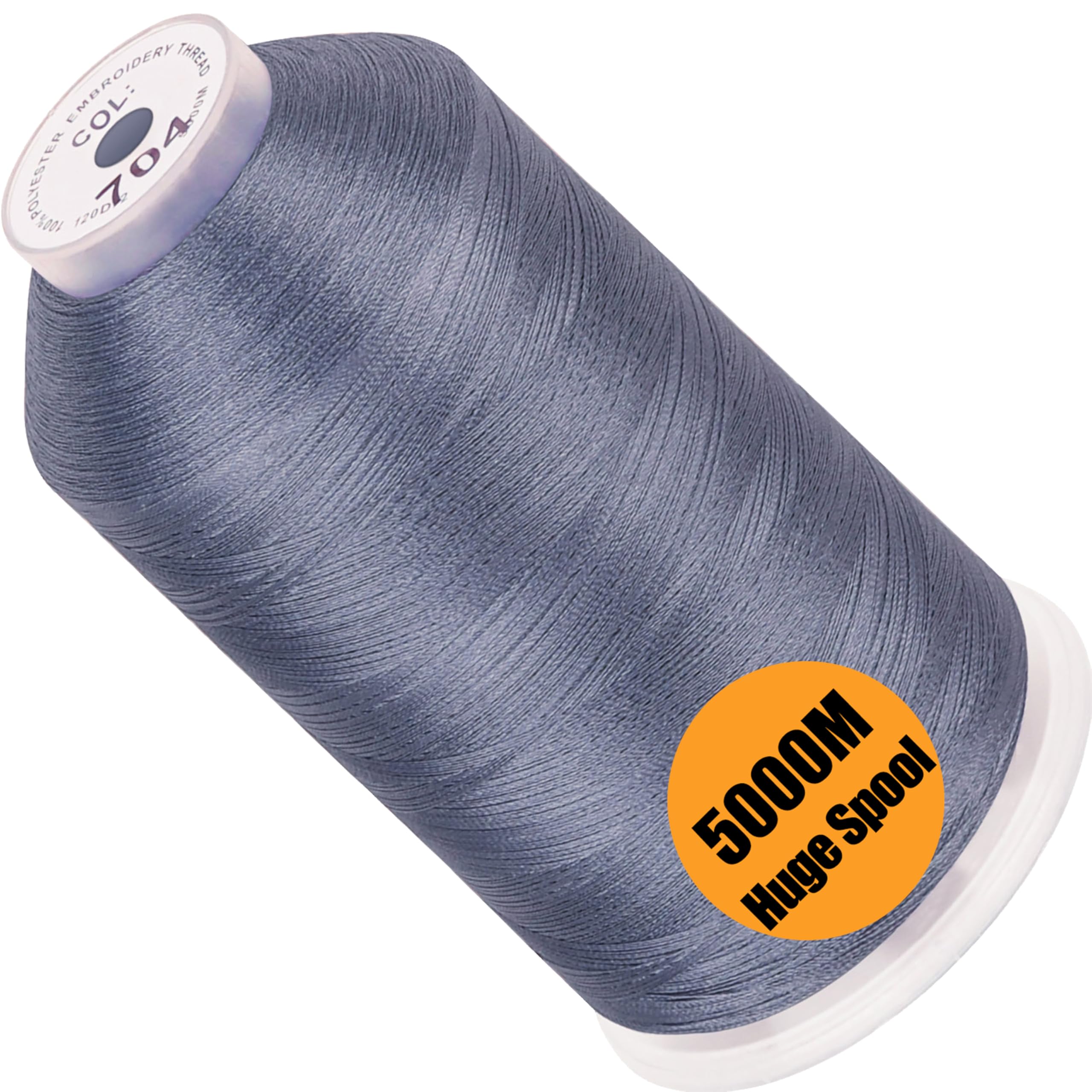 New brothread 5000M Huge Spool Embroidery Machine Thread -Pewter