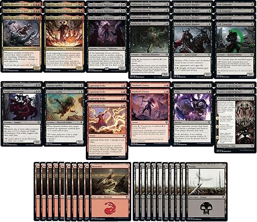 Baraja de criatura negra de élite Rakdos Aggro Sacrifice - Muy potente - Legal moderno - Hecho a medida - Magic The Gathering - MTG - 60 cartas