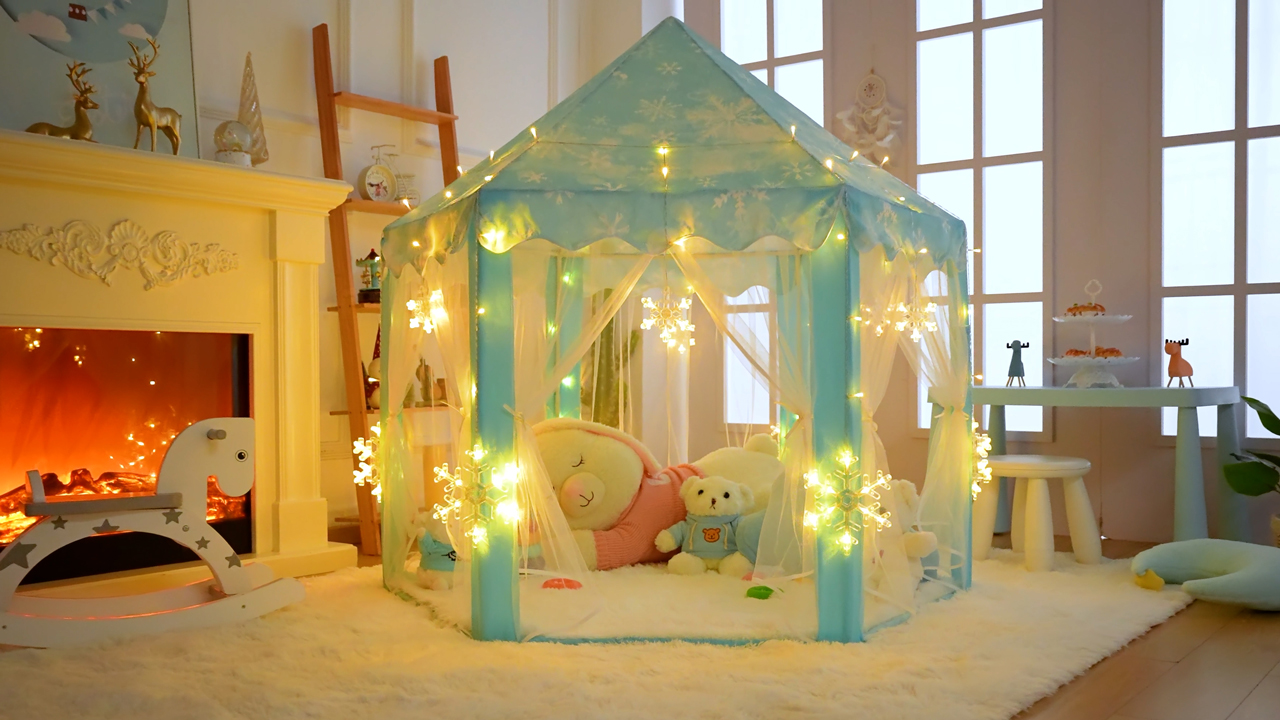 Teepee Tent For Kids Princess Play Tent, Frozen Toy For Girls, Ice