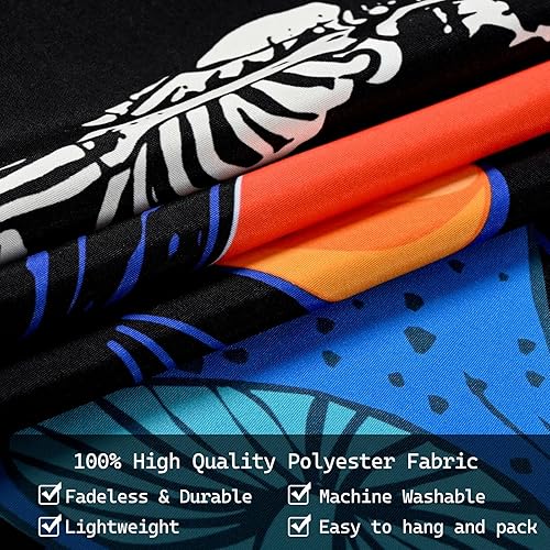 Miniatura 5 de Invoibler Tapiz estético de gato, diseño de calavera, hongo, diseño de bruja, luna, estrellas, tapiz de esqueleto gótico, tapiz de animales lindos