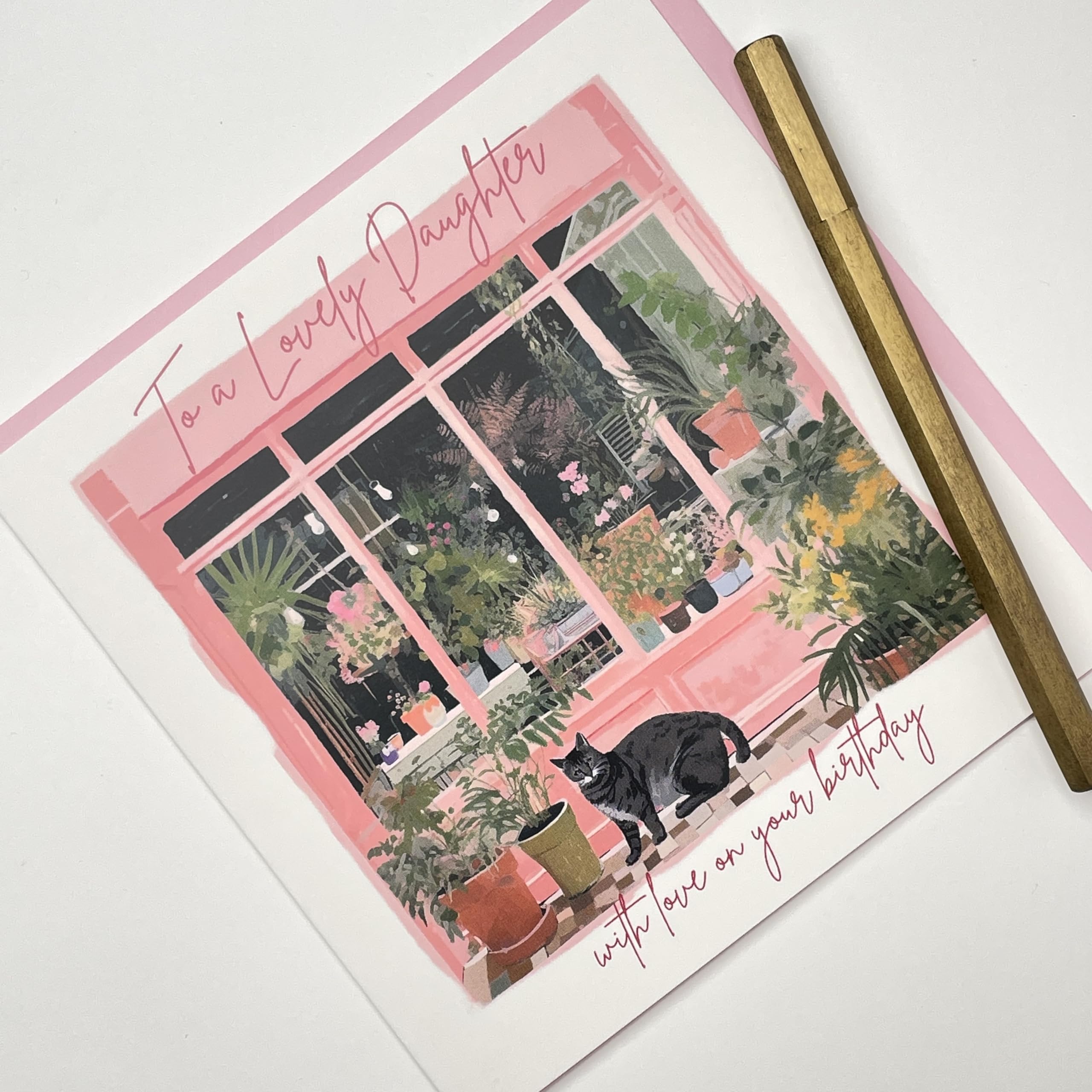 Dune 4k Old English Co. Birthday Card For Daughter - Cute Pink Floral ...