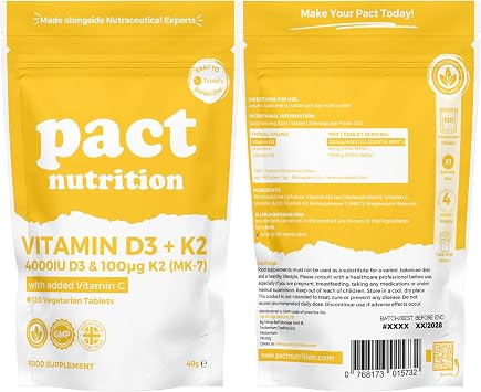 Immunity Bundle - Vitamin D3K2, Vitamin B Complex & Turmeric Complex - 120 Tablets per Pack - 2 to 4 Month Supply - Vegetarian Friendly