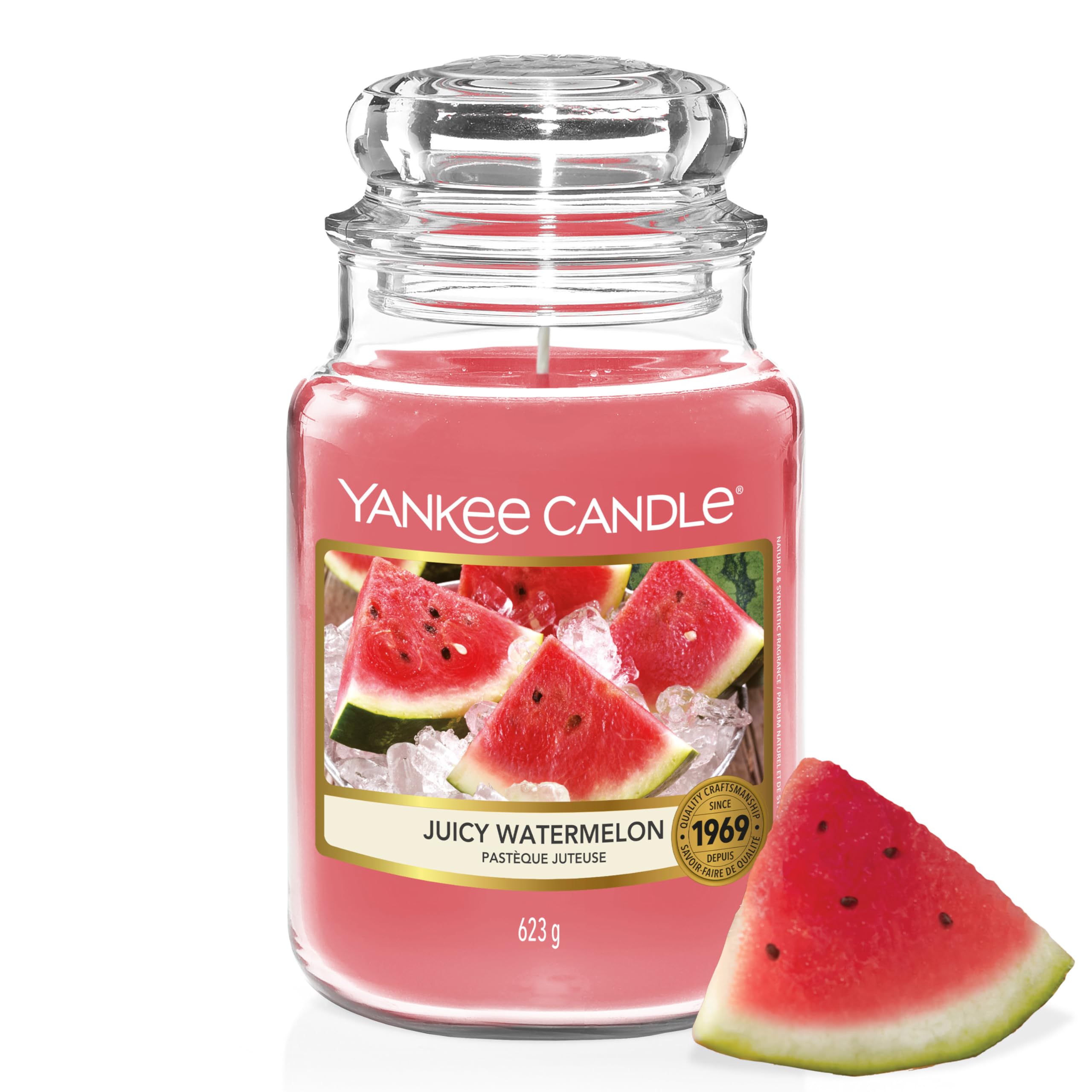 Yankee Candle Candela profumata in giara grande |Juicy Watermelon, Durata Fino a 150 Ore, Regali ottimi per le donne