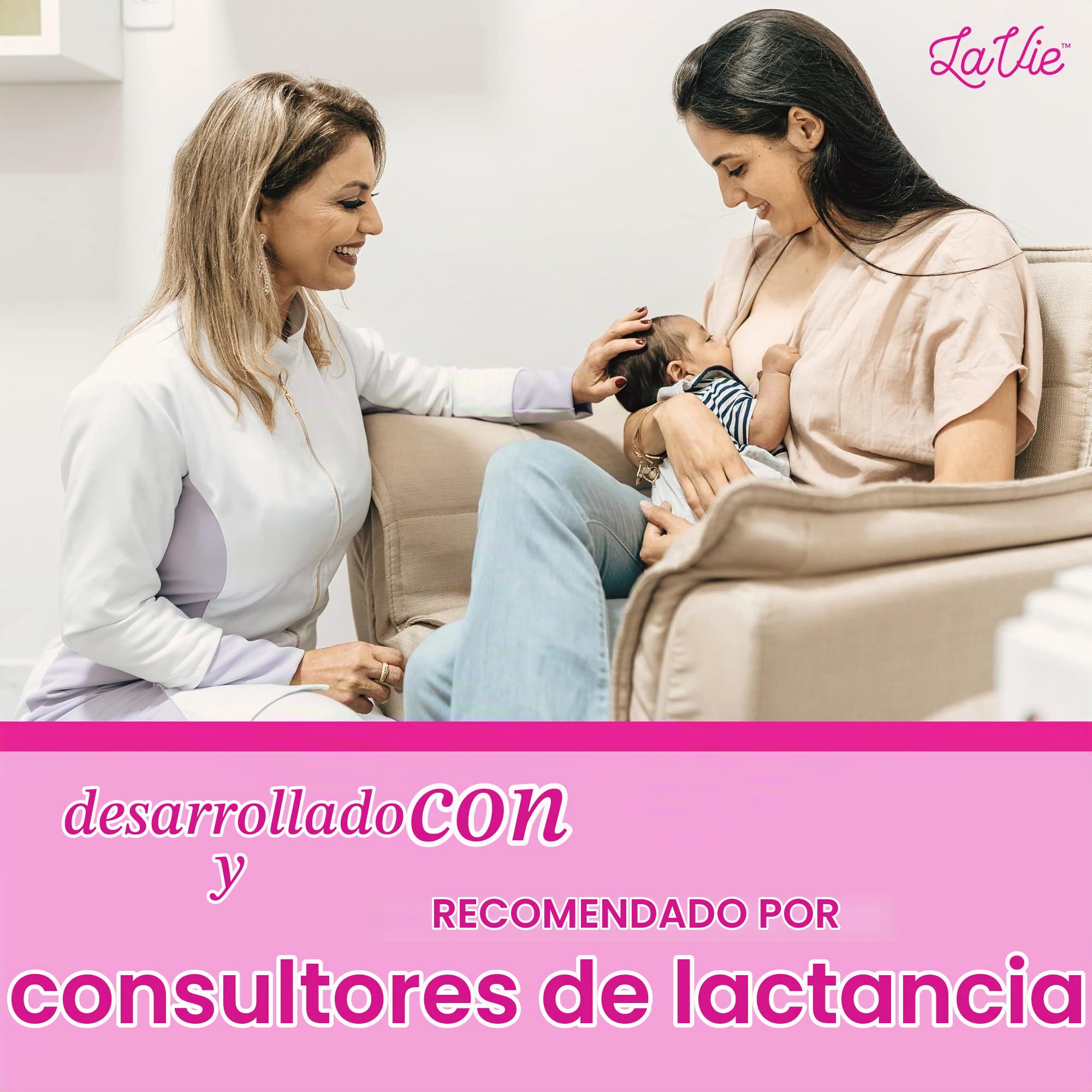 LaVie Masajeador de lactancia, soporte de lactancia para conductos obstruidos, mastitis, mejora del flujo de leche, congestión, grado médico Rosa