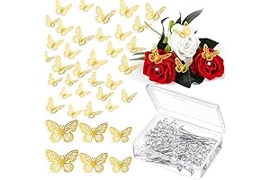 CCINEE: Mariposas 3D Doradas y Diamantes para Ramos de Buchones