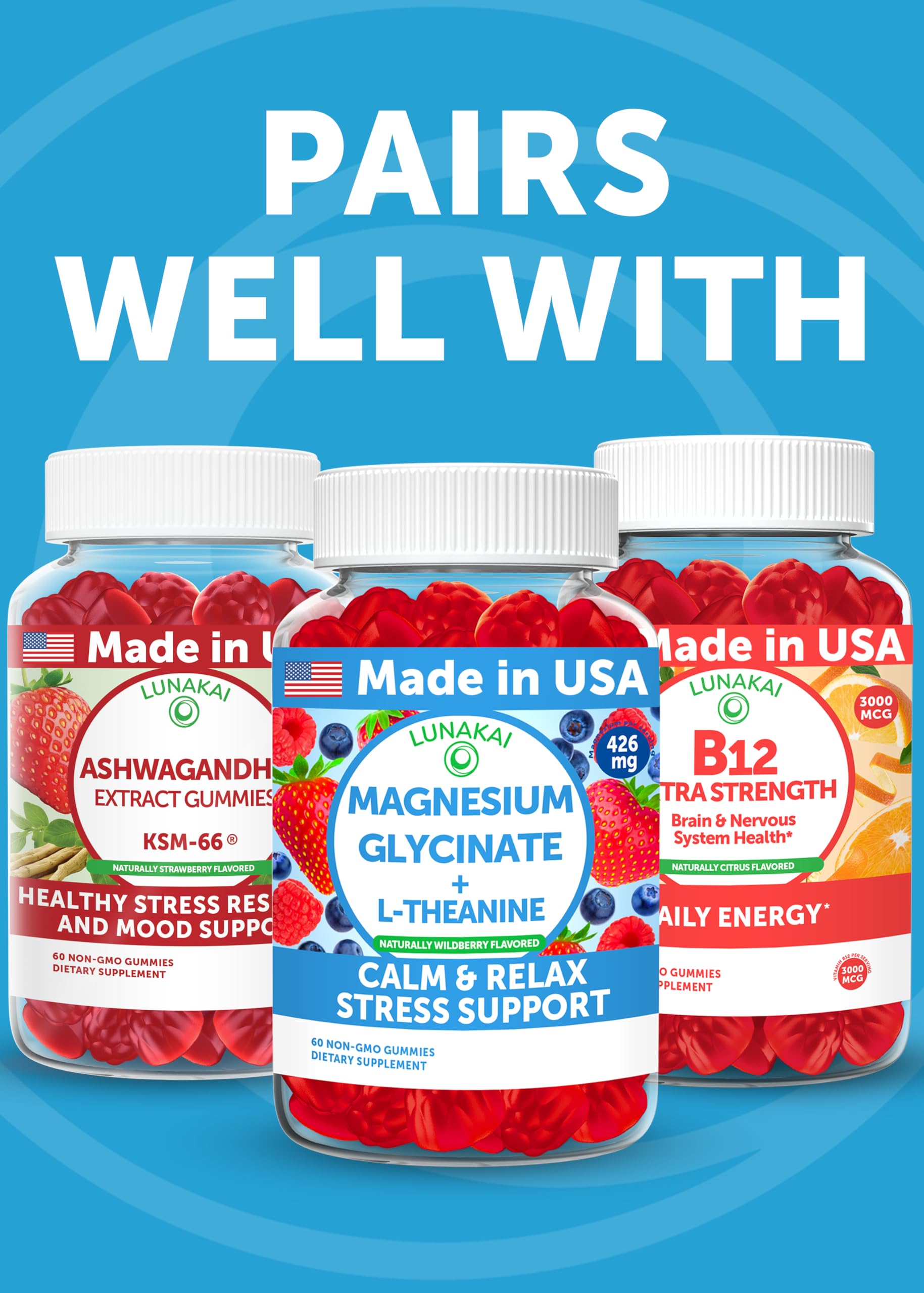 Lunakai USA Made Calm & Stress Relief Gummies, 60ct — Amazon image 8