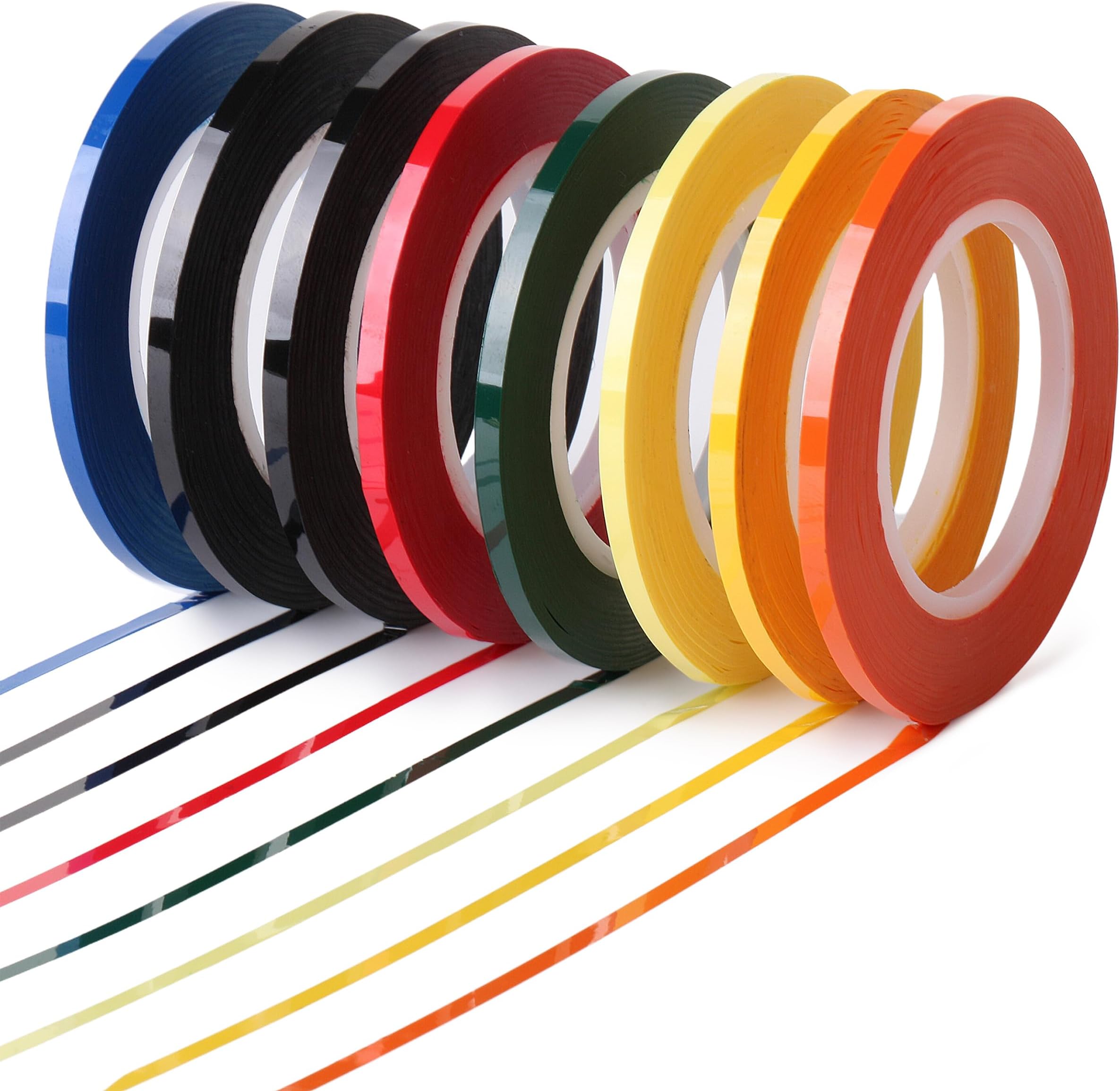 Mr. Pen- Whiteboard Tape, 8 Rolls, 1/8 Inch (3mm), Colorful | Thin Pinstripe Dry Erase Tape for Graphic Charts, Grids, Custom Whiteboard Lines, Electrical Tape for Office