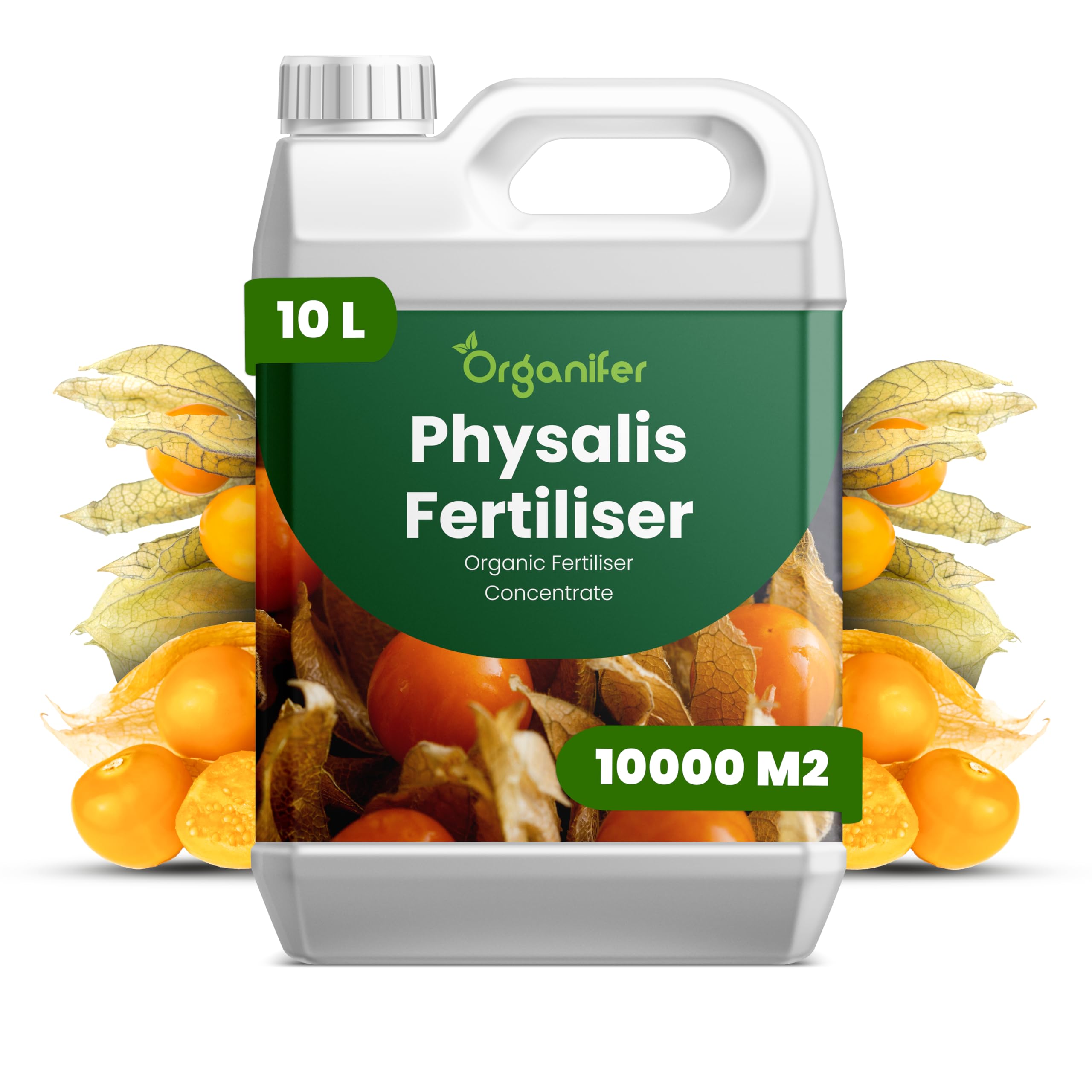 Physalis Nawóz Organiczny Do Roślin Owocowych - 10L - NPK 2-1-8 | Zdrowe Liście - Silne Korzenie I Wysoka Plonność - Organifer