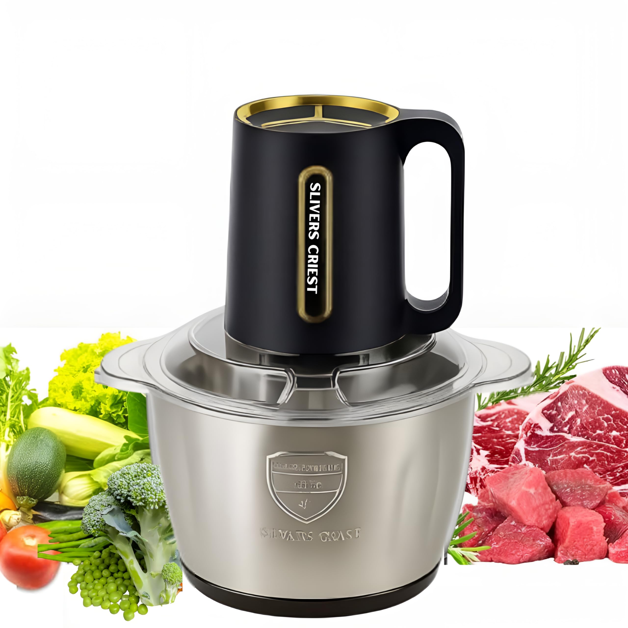 Electric Chopper 500W – Heavy Duty Stainless Steel Bowl With 3 Speed Modes, Ergonomic Handle –4 Layer Blades for Fast Grinding, Chopping Vegetables, Onion,Meat & More - 1Pcs-image-48