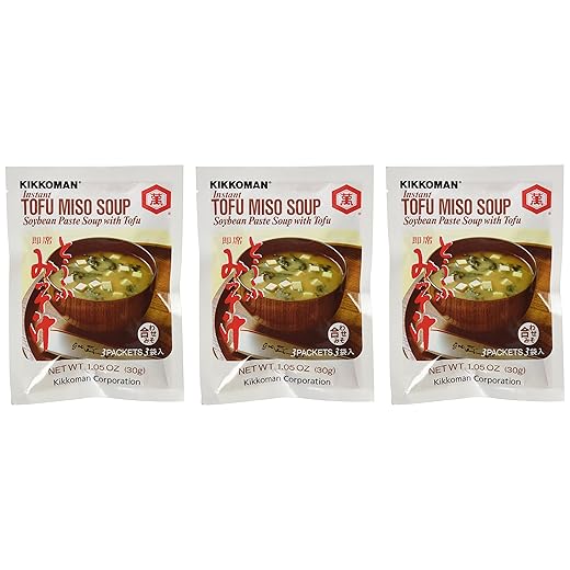 Kikkoman Instant Tofu Miso Soup (Soybean Paste Soup with Tofu) -(9 Pockets in 3 Packs) (3.15 Oz)