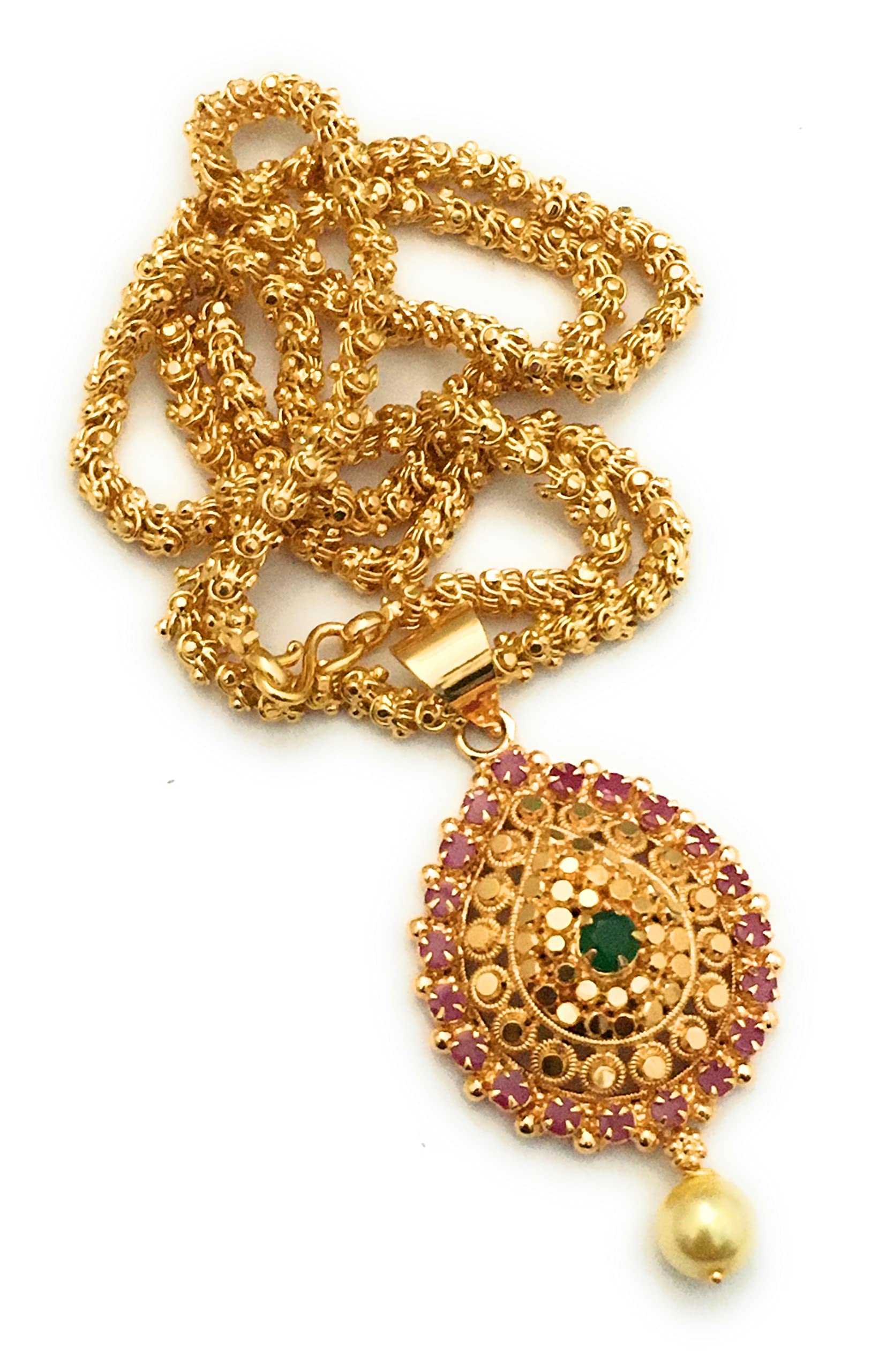 1 Gram Micro Gold Plated Dasavatharam Pendant Chain Necklace