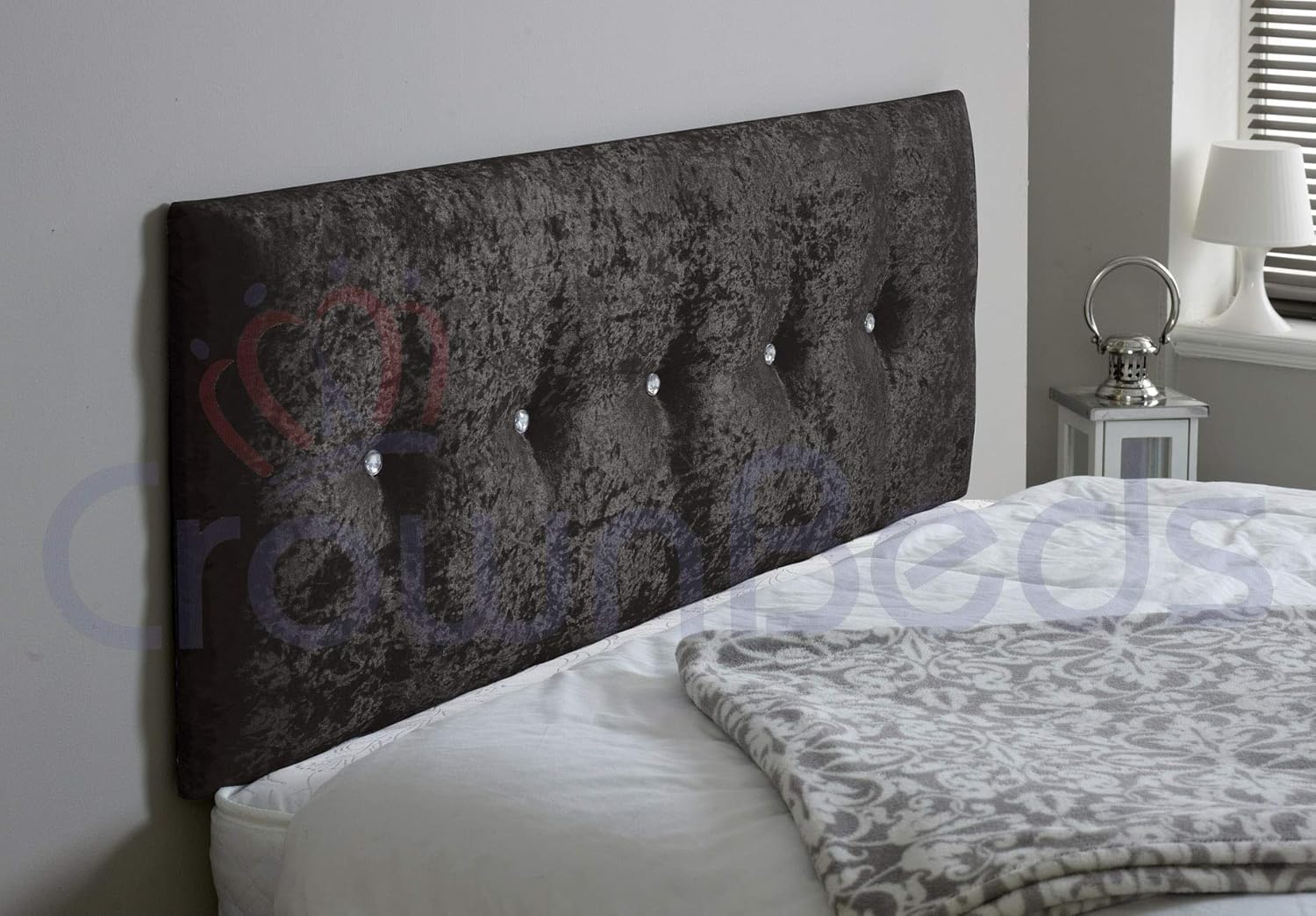 a New City Crushed Velvet Headboards Available In 2ft6,3ft,4ft,4ft6,5ft