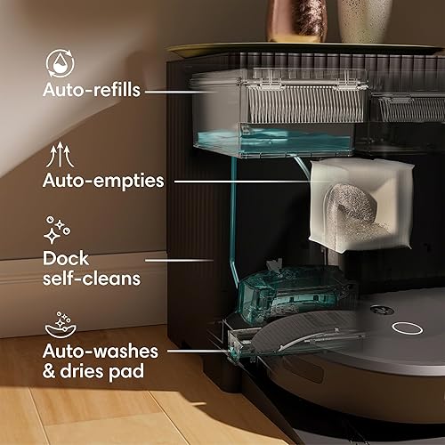 Miniatura 2 de iRobot Roomba Combo 10 Max Robot Aspirador y Trapeador + Base AutoWash (x0850) Base multifuncional, cubo de recarga, lava y seca su almohadilla