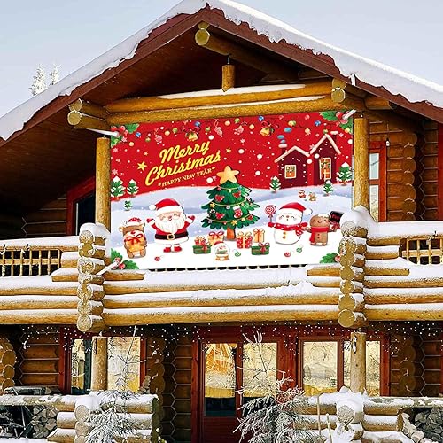 Miniatura 5 de Cartel de fondo de Feliz Navidad, decoraciones de fiesta de Navidad para niños, fondos rojos de Navidad para fotografía, nieve, árbol de Navidad,