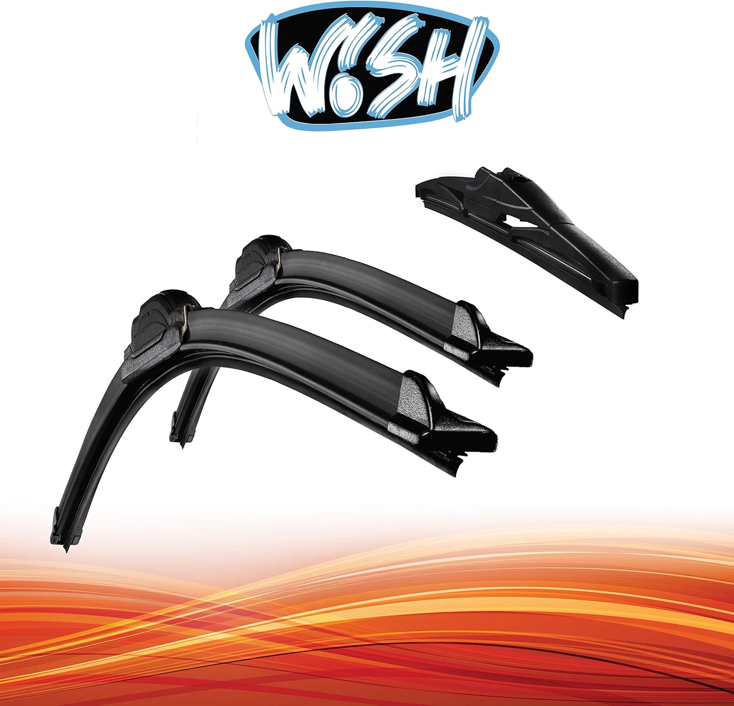 Wish® Universal Front and Rear Wiper Blade Set Length 16" 400 mm
