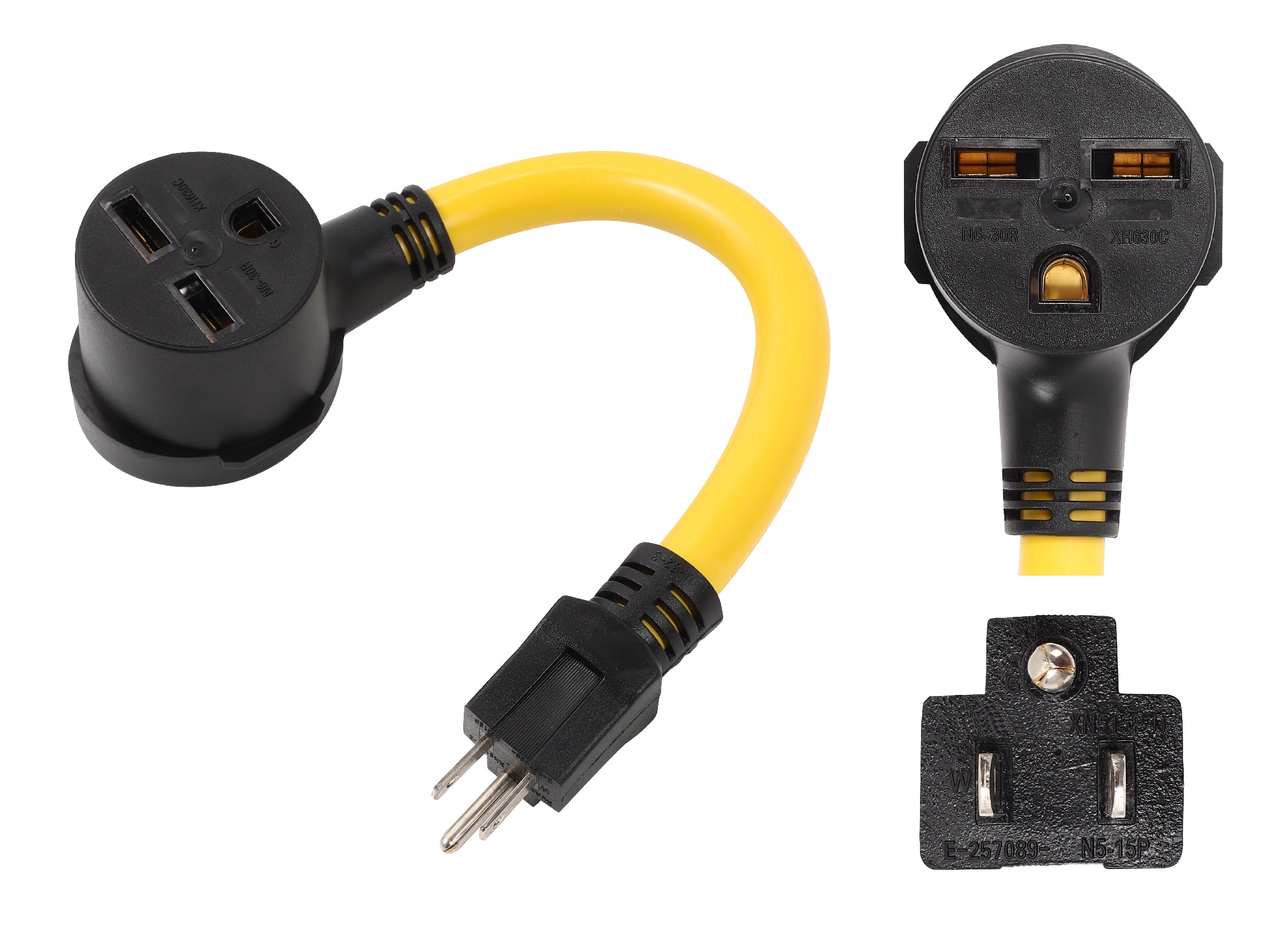 ONETAK NEMA 5-15P to 6-30R 120V 15 Amp 3 Prong Male Plug to 3