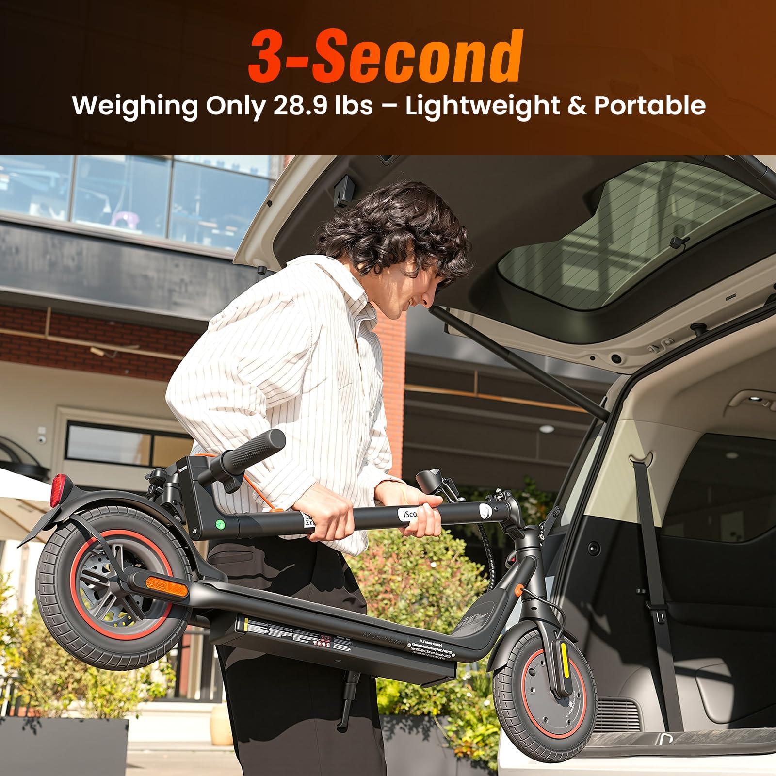 Patinete electrónico con Permiso de circulación para Adultos con Control de aplicación Inteligente, Alcance máximo de 30 km, Abe Plegable con neumáticos de Aire de 10 Pulgadas, Scooter eléctrico máx