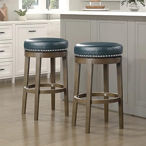 Miniatura 2 de Lexicon Kenmare Taburete giratorio de altura para pub (juego de 2), 29" SH, verde