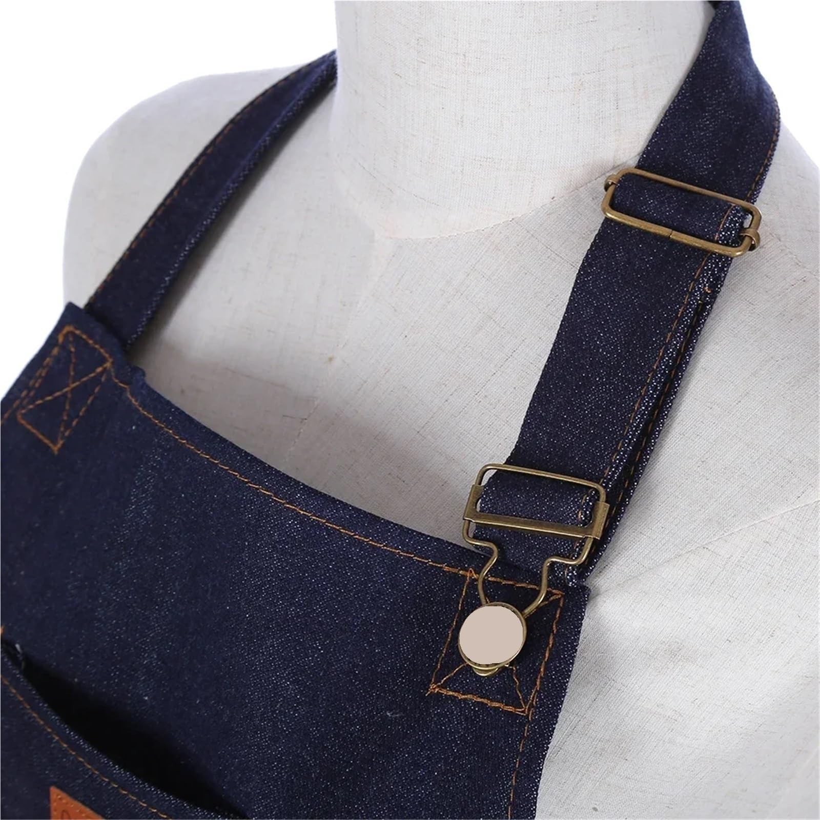 Delantal De Cocina Delantal de Chef Vaquero for Hombre, Delantales de Cocina Unisex for Barbacoa y Parrilla for Mujer, Delantal con Pechera for Tienda de Trabajo, Bata Vaquera Ajustable