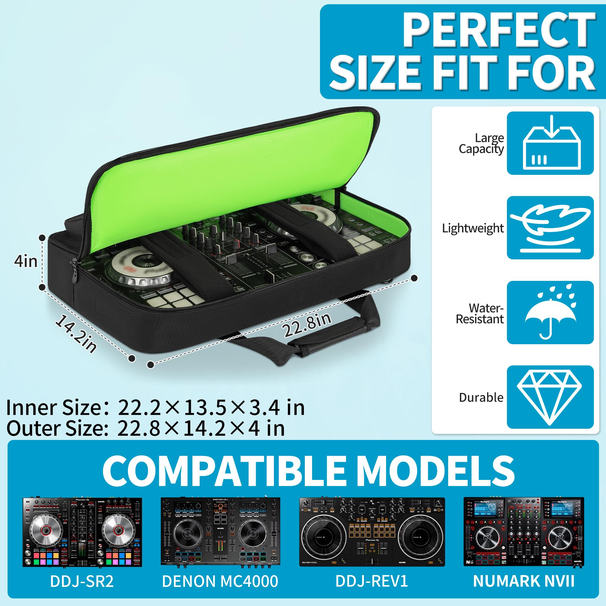 IBVIVIC - Funda Acolchada para Controlador de DJ DDJ-FLX4, DDJ SB3 SB 400 RB