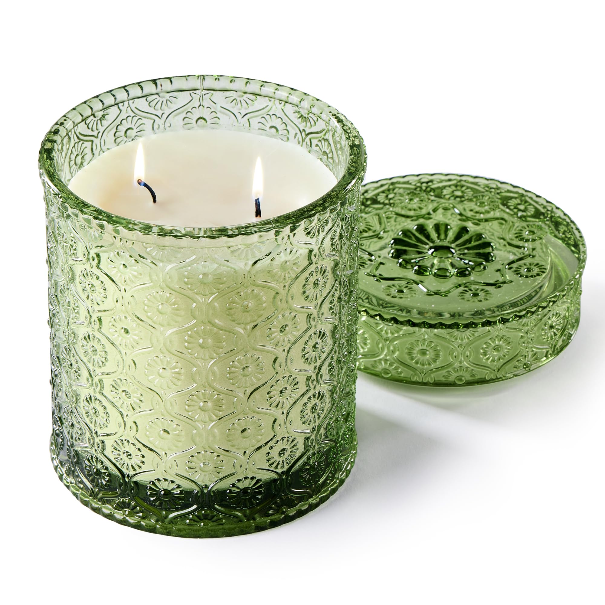 Airkeep Vela Aromática White Jasmine, Vela de 450g con una Duración de Quema Prolongada, Vela de Cera Natural para el Hogar, Ideal como Regalo para Mujeres y Hombres