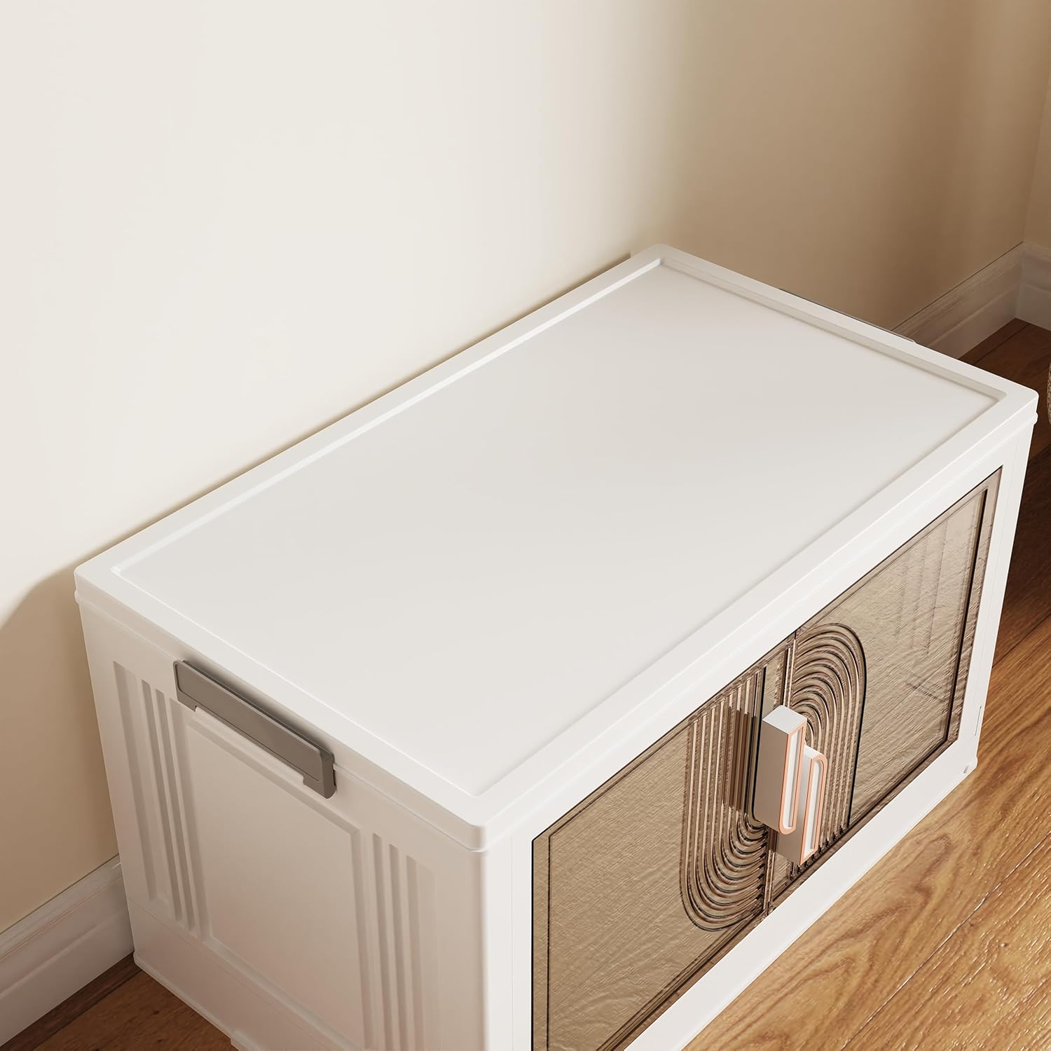 Stackable Storage Bins Lids Only for 22x12.4 Inch Medium Size,Modern White