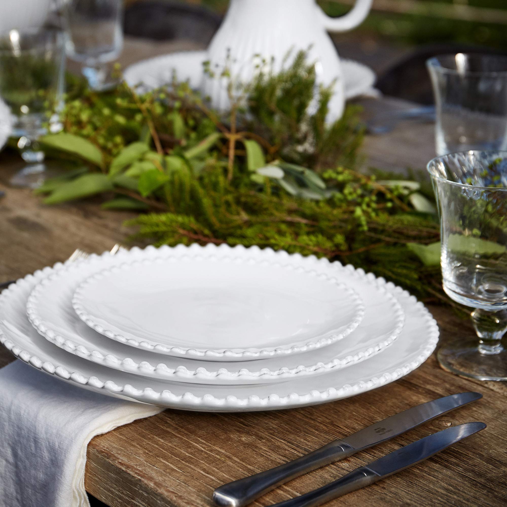 Costa Nova, Pearl colección, Vajilla elegante, gres, Juego de vajilla completa 5 piezas, 1 persona, blanco,