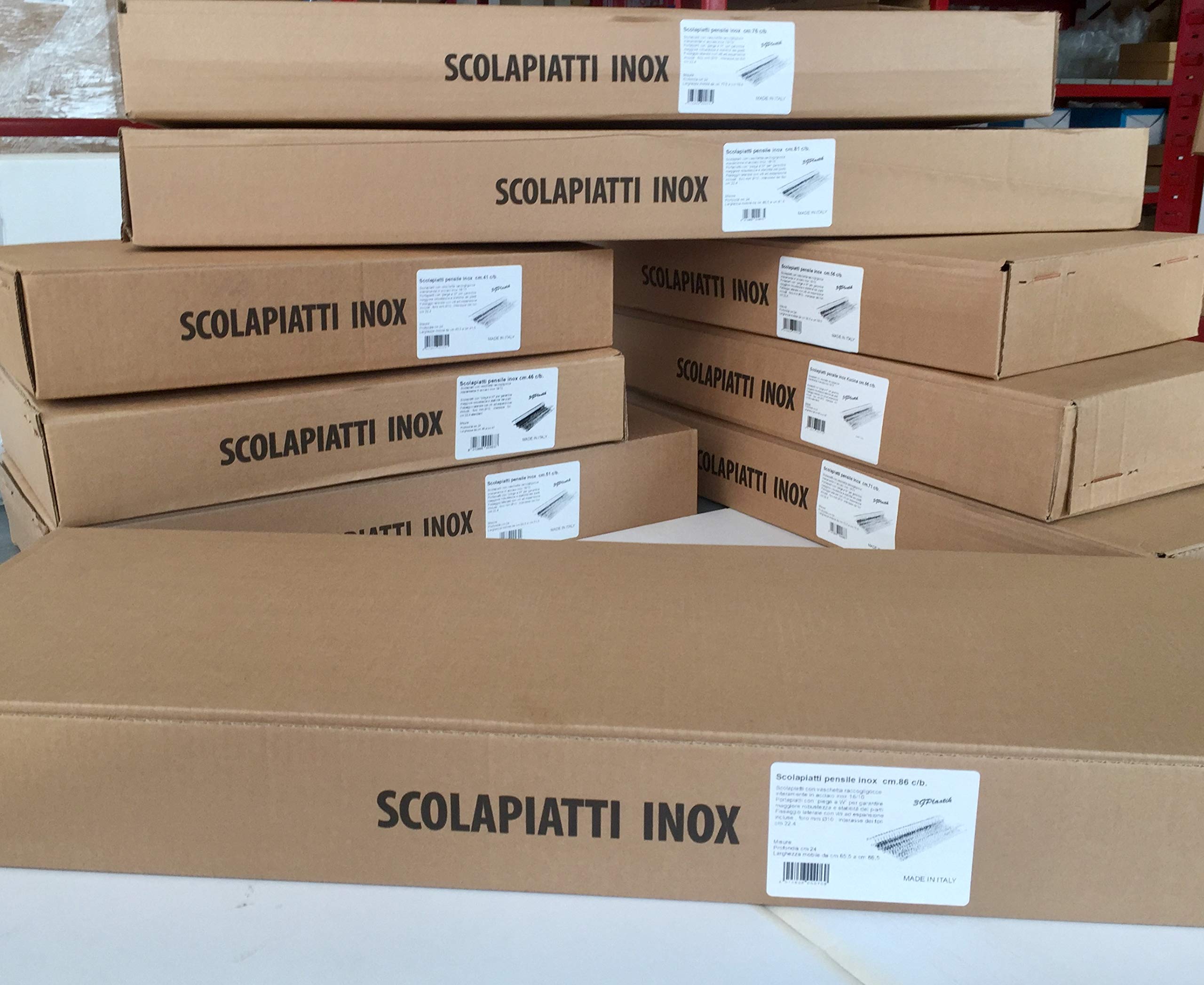 CASABRICONLINE - Scolapiatti pensile INOX cm.41 da incasso per Mobile di Larghezza 45 cm, Larghezza interna Mobile 405-415 mm.
