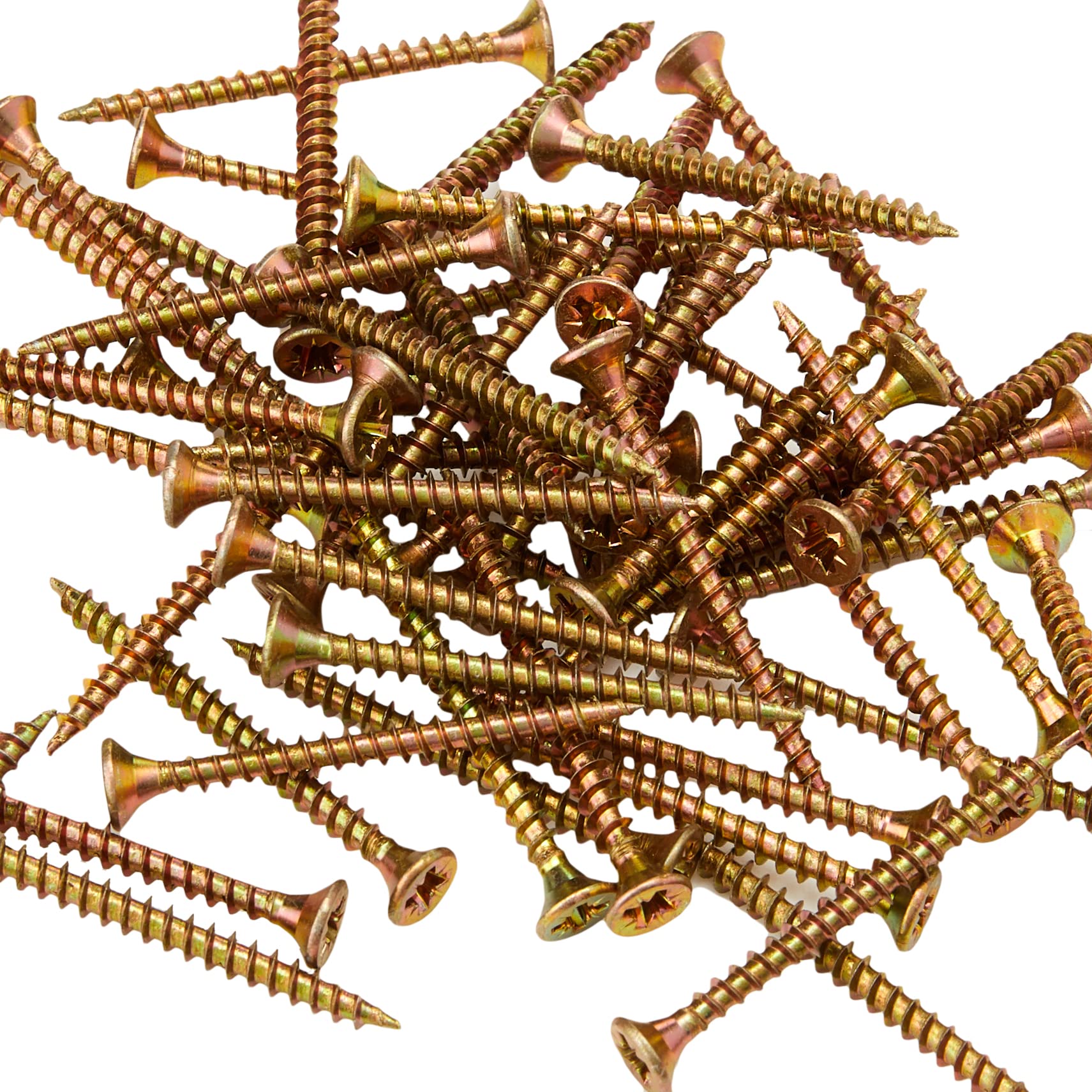Fandf Single Thread Countersunk Pozi Screw 3.5 X 40Mm (200 Pack) In Gold Size 200 Pack