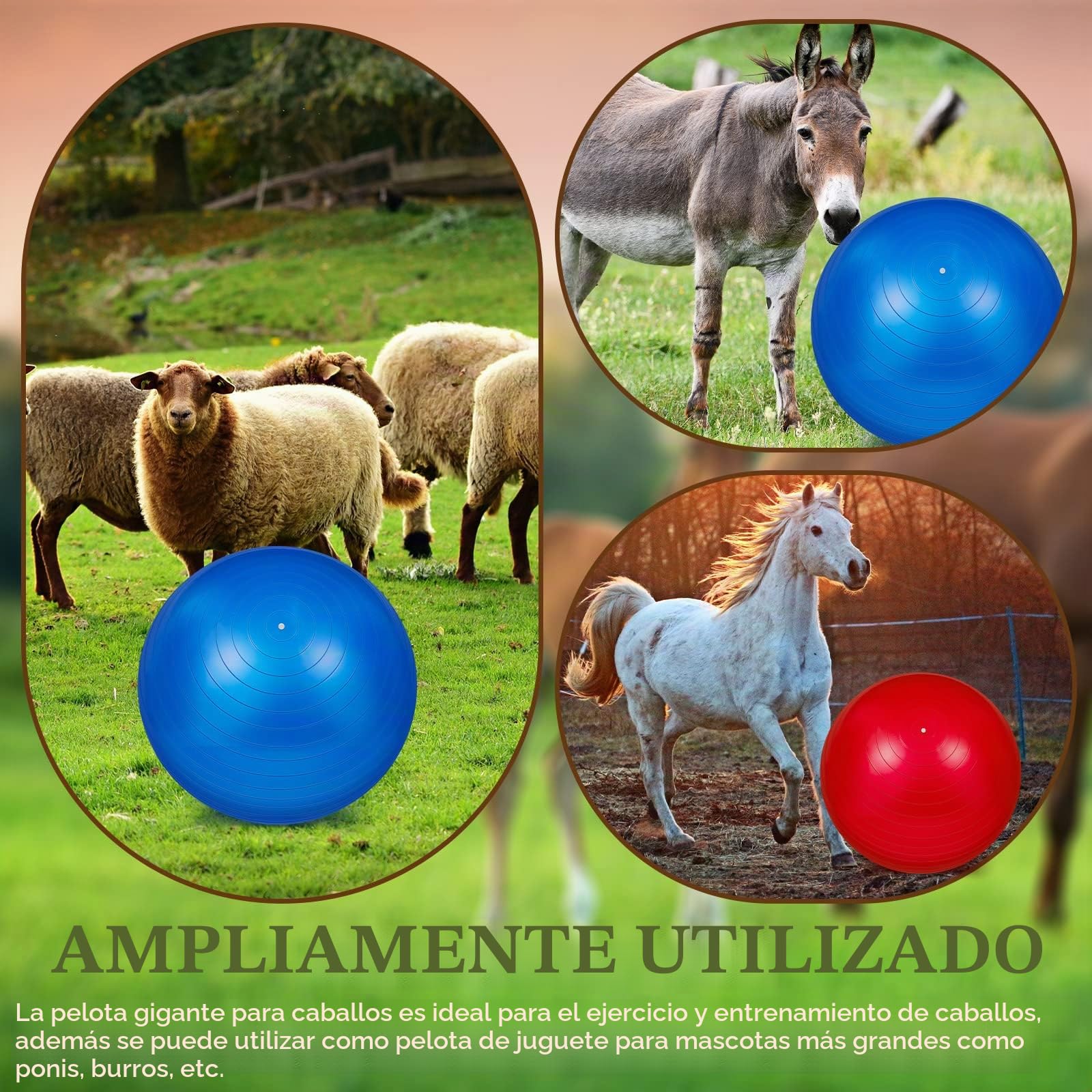 Sotiff 2 Pelotas de fútbol Gigantes de 40 Pulgadas para Jugar a Caballos Grandes, Color Azul y Rojo