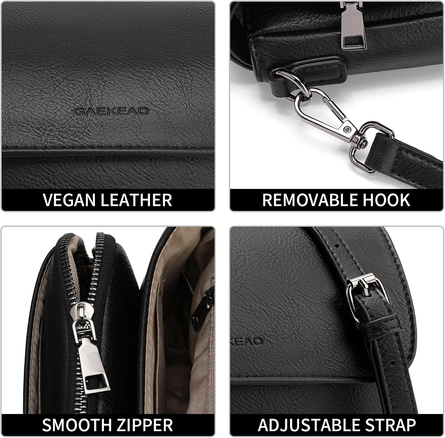 GAEKEAO Crossbody Bags for Women Crossbody Purses Vegan Leather Cell Phone Purse Travel Shoulder Bag Handbags with Card Slots - Image 6