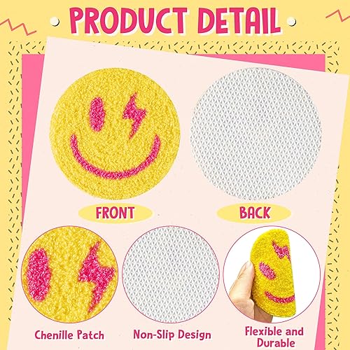 Miniatura 3 de A1diee 5 posavasos estilo bohemio copetudo, sonríe, mal de ojo, labio, amor, yin-yang, rosa, amarillo, Y2K, pastel, tapete para cocina, escritorio,