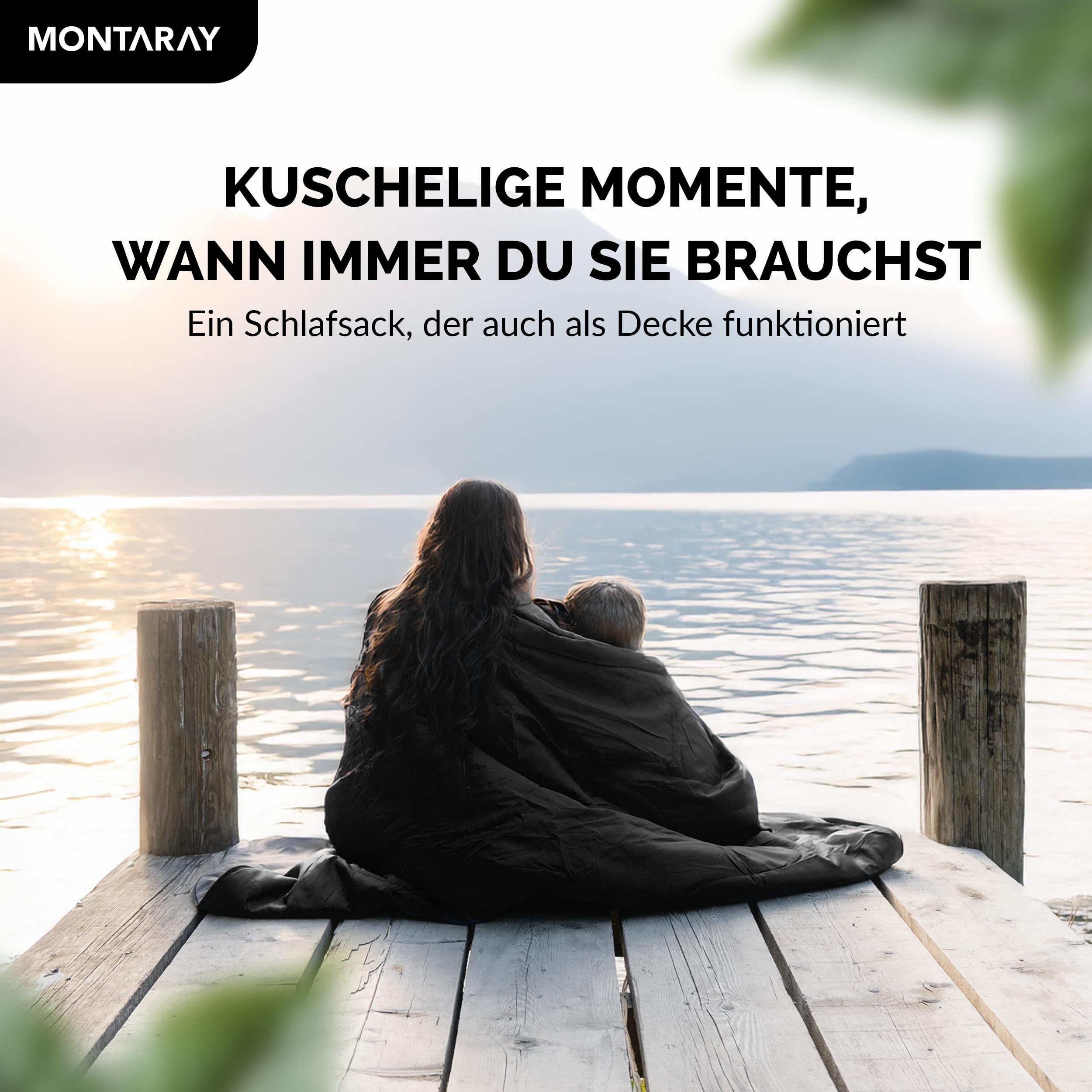 Deckenschlafsack 100% Baumwolle bis -3°C INKL. Kissen - Outdoor Winter-Schlafsack & Sommer-Schlafsack [280GSM] für 3-4 Jahreszeiten (75x190cm) - Hütten-Schlafsack für Damen & Herren (warm)