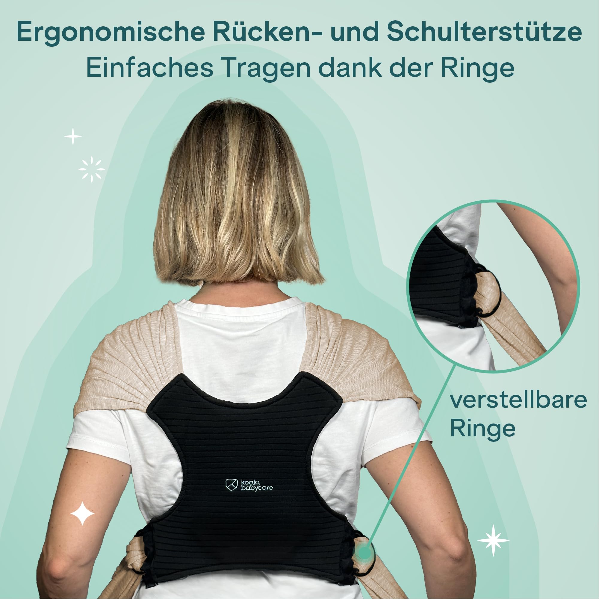 Koala Babycare Tragetuch Baby Neugeborene - Einfach Anzuziehen für Mütter und Väter - Babytrage Multi-Use Bis 9kg - Babytragetuch