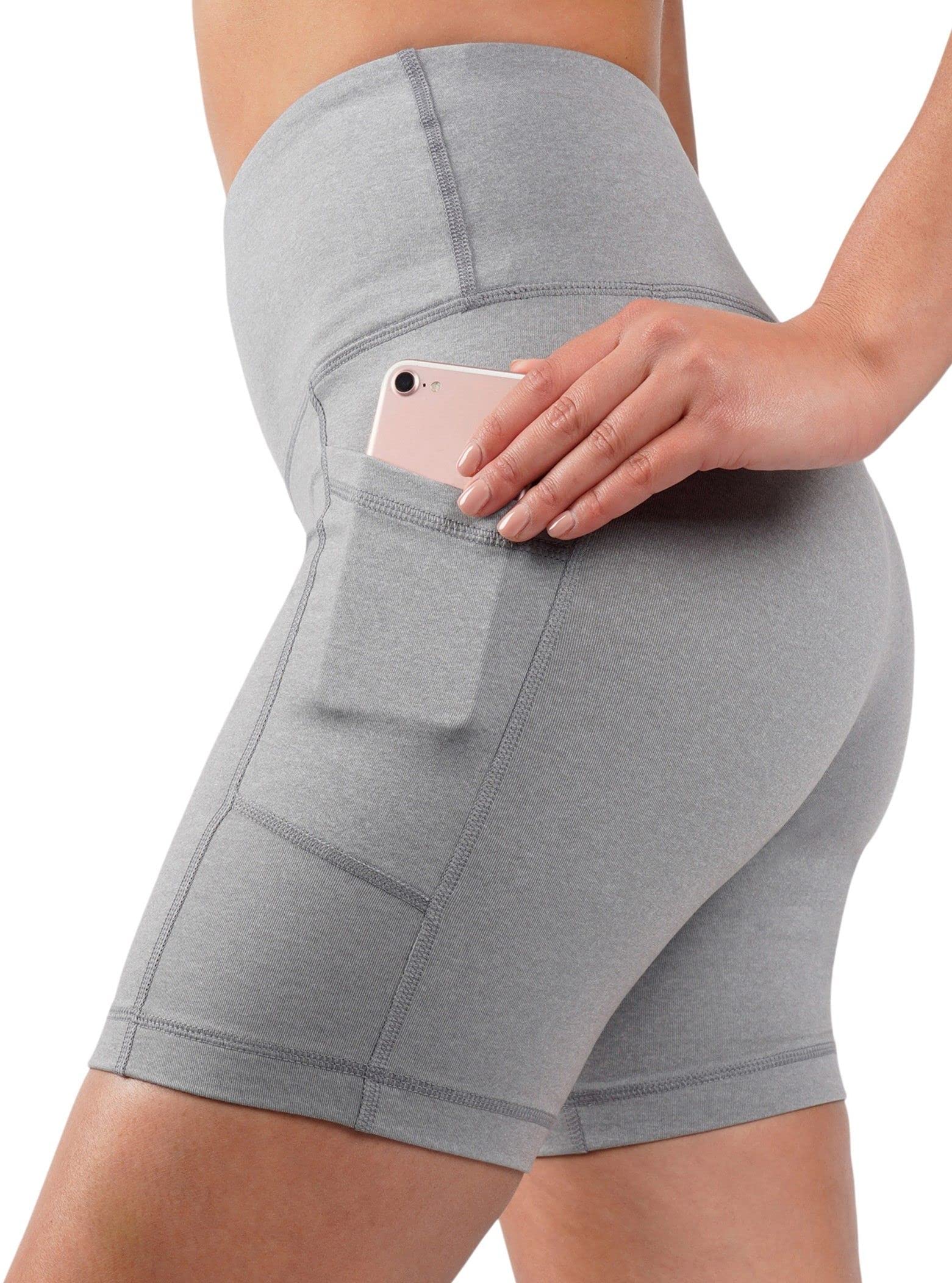 90 Degree By ReflexHigh Waist Power Flex Biker Shorts with Side Pockets - 5", 7", 9"