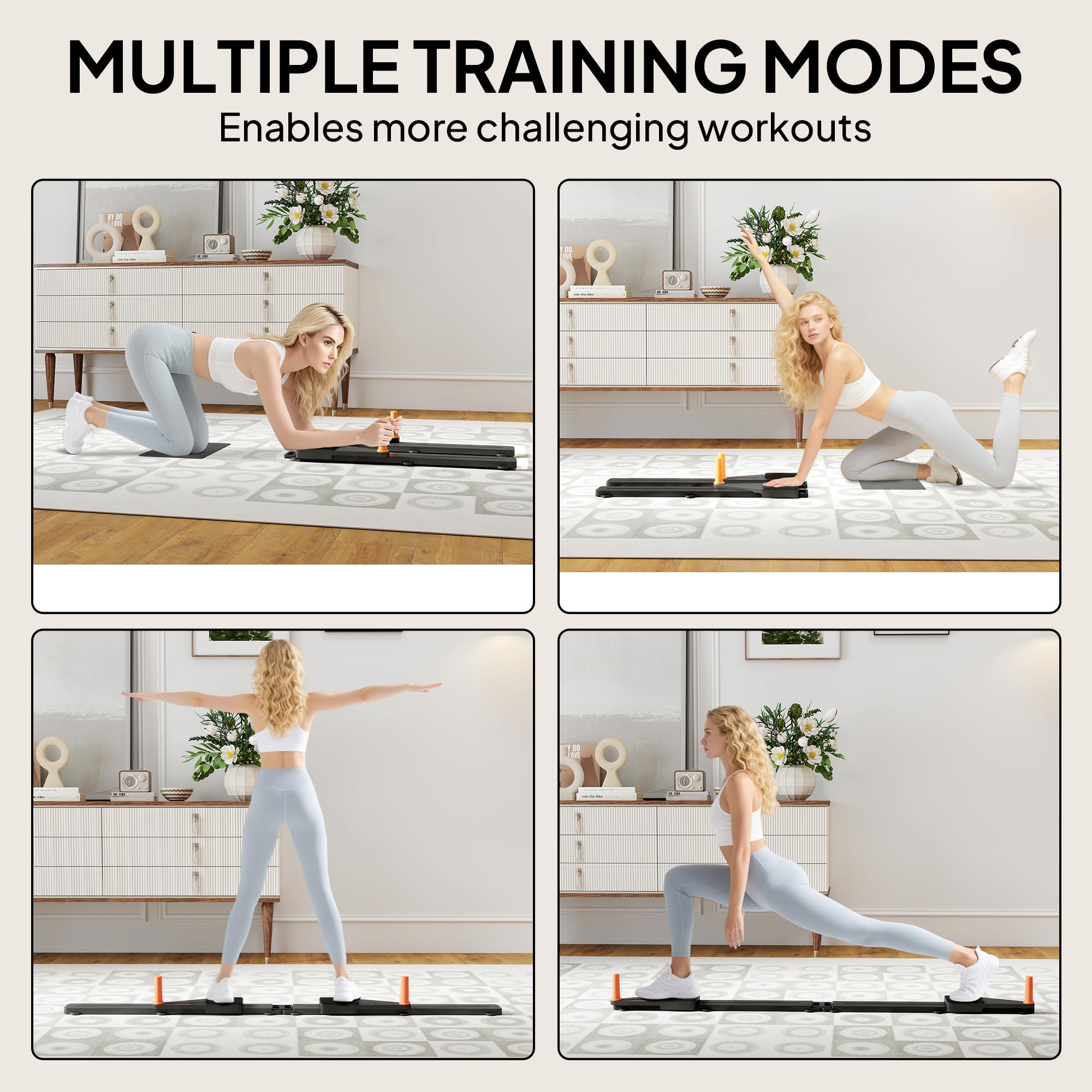 SPORTNOW Liegestützbrett 2er Set, tragbares Liegestützbrett mit zwei Gleitschienen, Knieschützer, Liegestützständer Pilates Reformer Maschine für Home Gym, multifunktionales Trainingsgerät für Männer