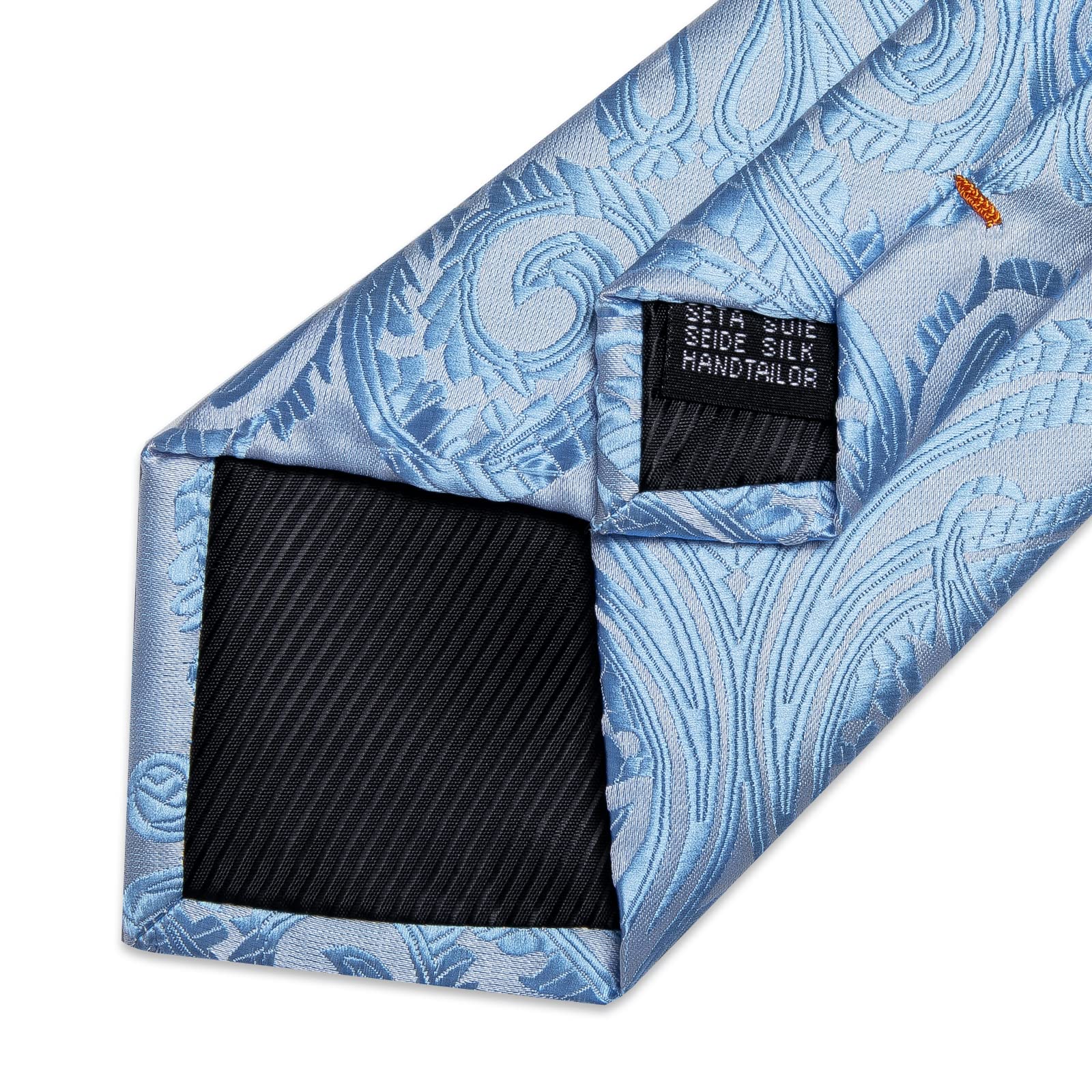 DiBanGu Cravate et mouchoir de poche en soie cachemire pour homme avec boutons de manchette et pince à cravate, ensemble mariage