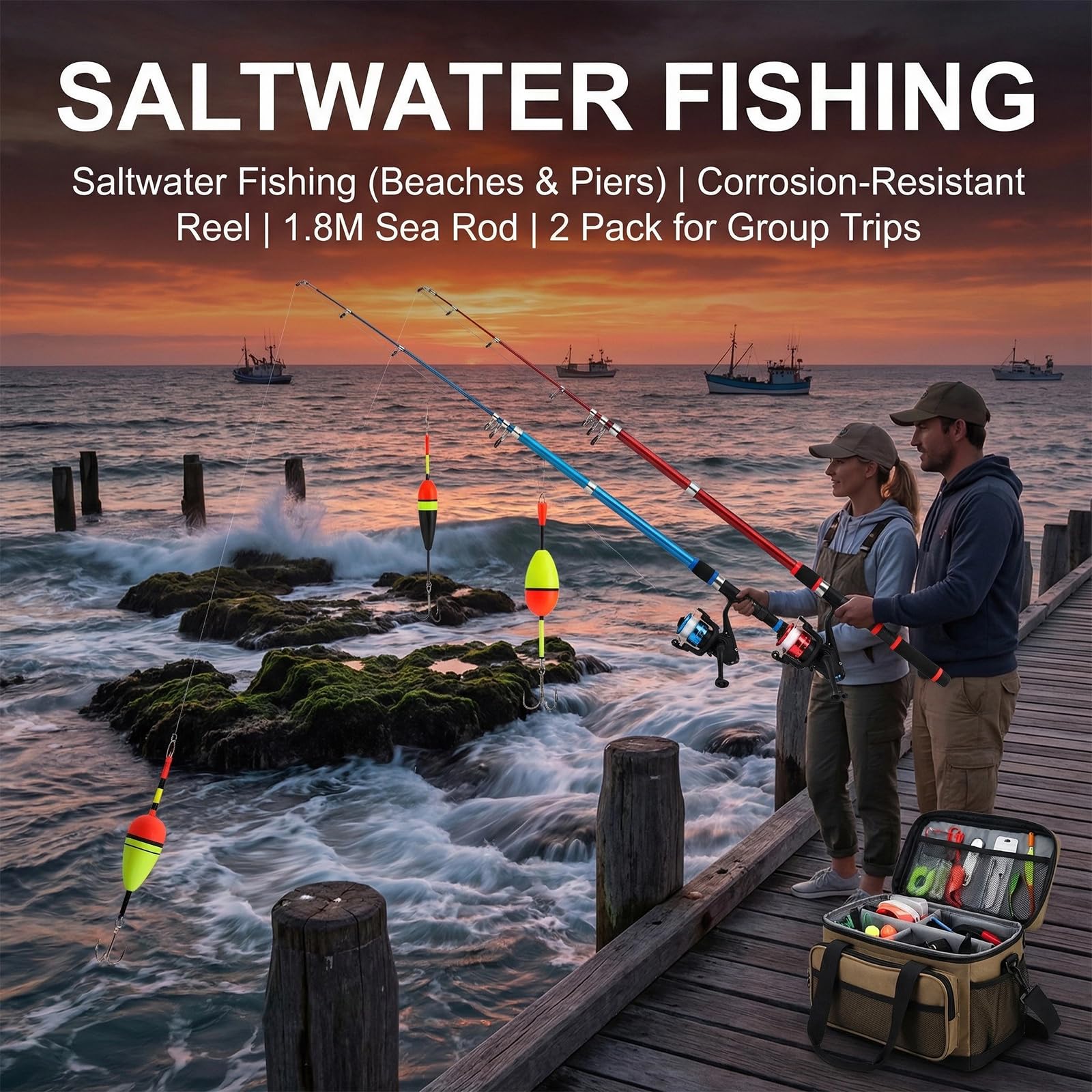 Kit de Canne à Pêche pour Enfants 180cm Télescopique avec Moulinet Spincast pour Débutants