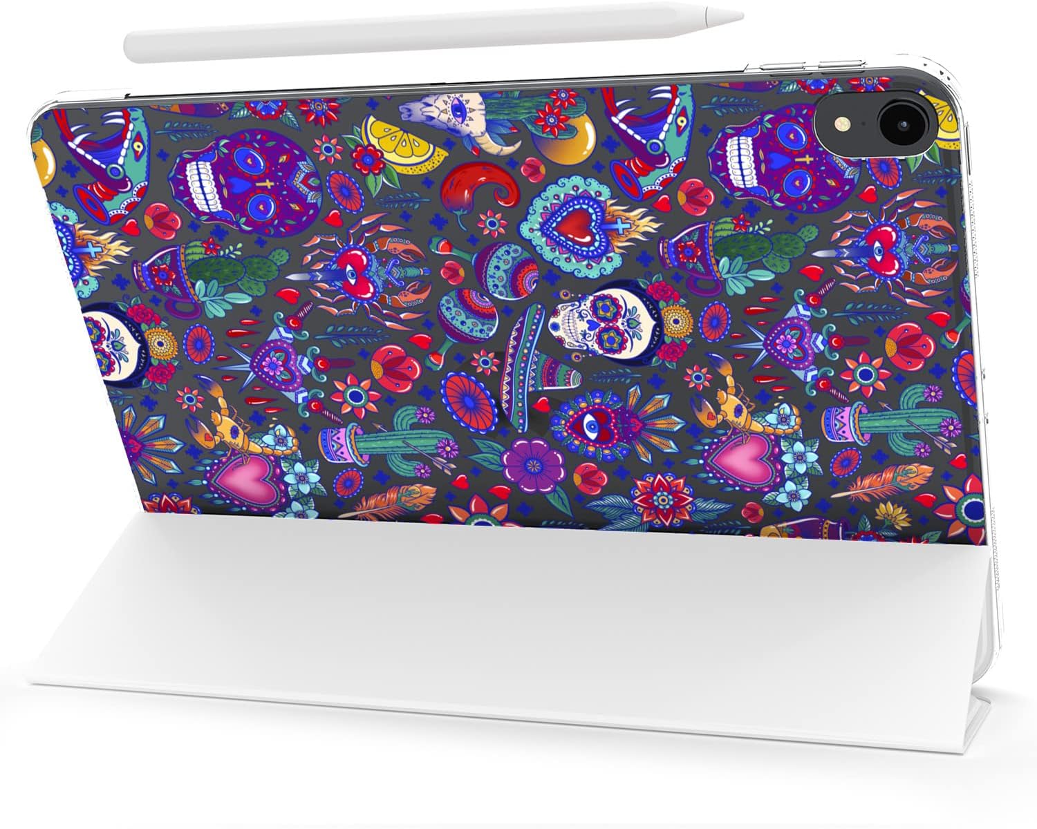 Case for iPad Pro 13 M4 Air M2 11 2024 4th 10.9 2022 10.2 12.9 10.5 9.7 Mini 6 5 4 3 2 1 Dead Print Design Skull Sugar Mexican Slim fit Calavera Stand Day Creative The Magnetic of Closure image 4