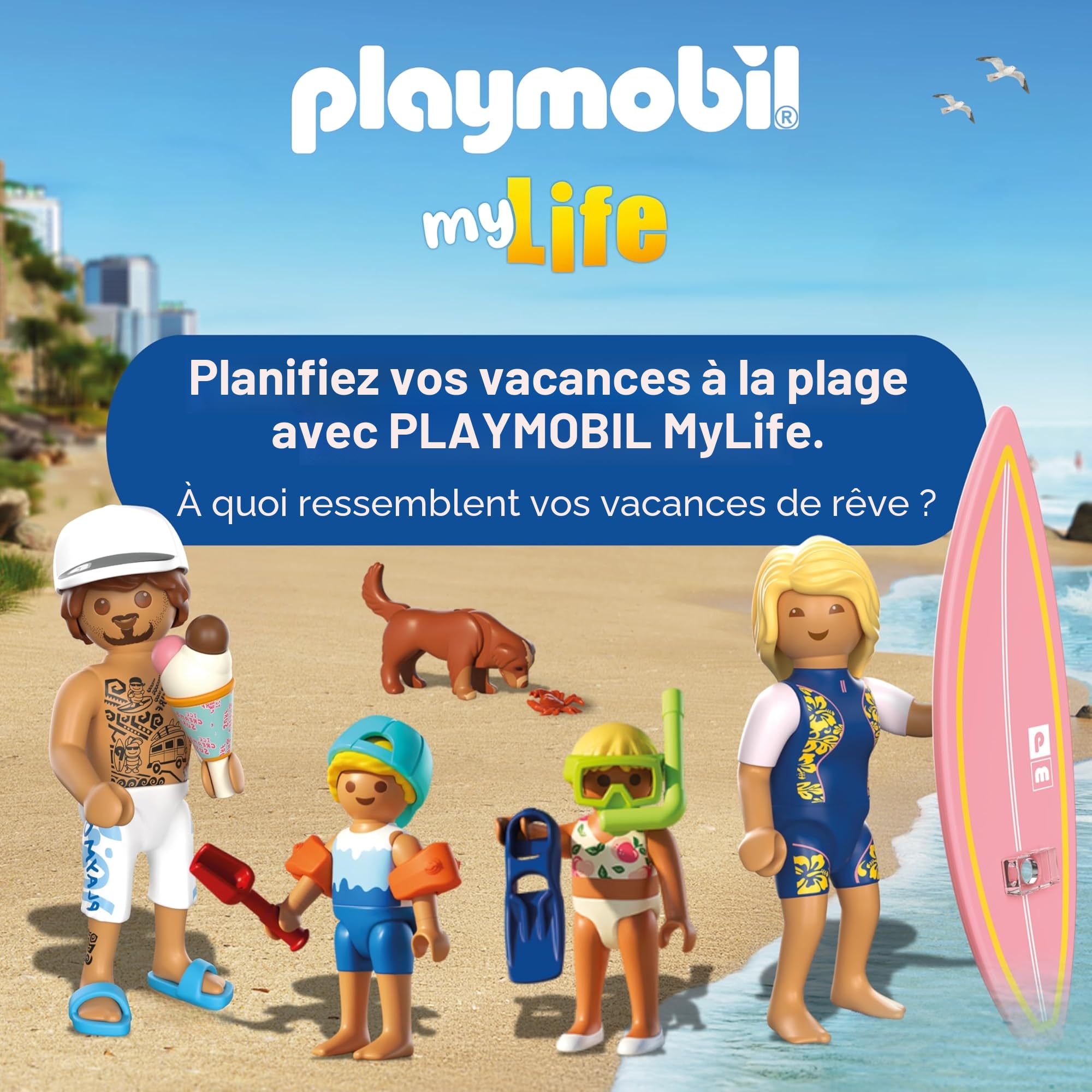 Playmobil | Vacation on The Beach | Ice Cream Truck avec Surfshop | Jouets à partir de 4 Ans | Cadeau pour Enfants | Encourage la créativité | Aventure à la Plage avec Figurines & véhicule | 71904