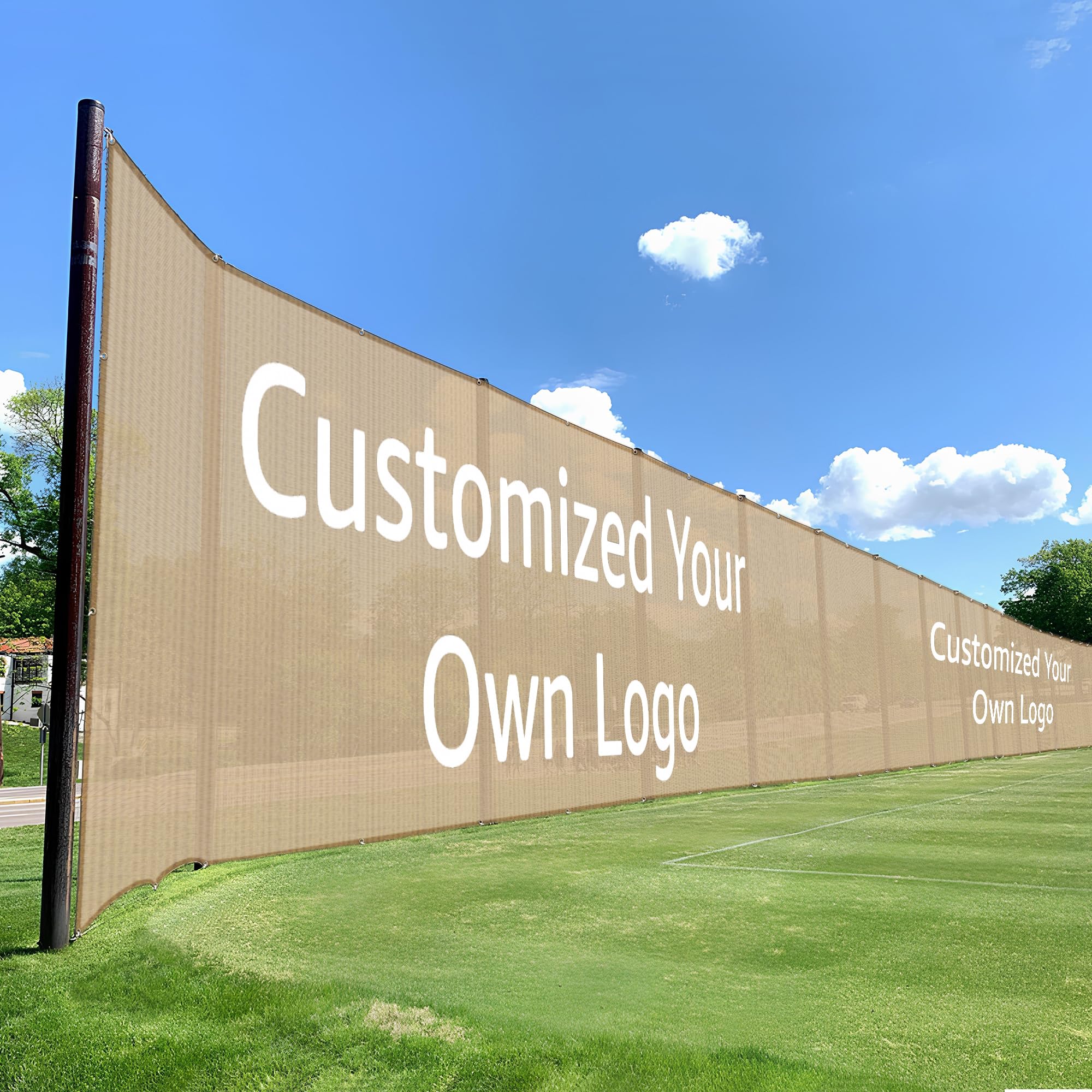 HIPPO Printed Privacy Screen for Fence, Heavy Weight Fence Cover with Brass Eyelets & Tie Cords for Sports, Fitness, (Sand-Dune, 1MTX4MT)-image-36