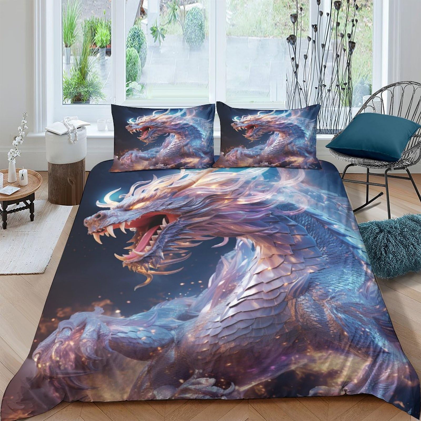 Parure de lit animaux fantastiques 200x200 microfibre anti-plis