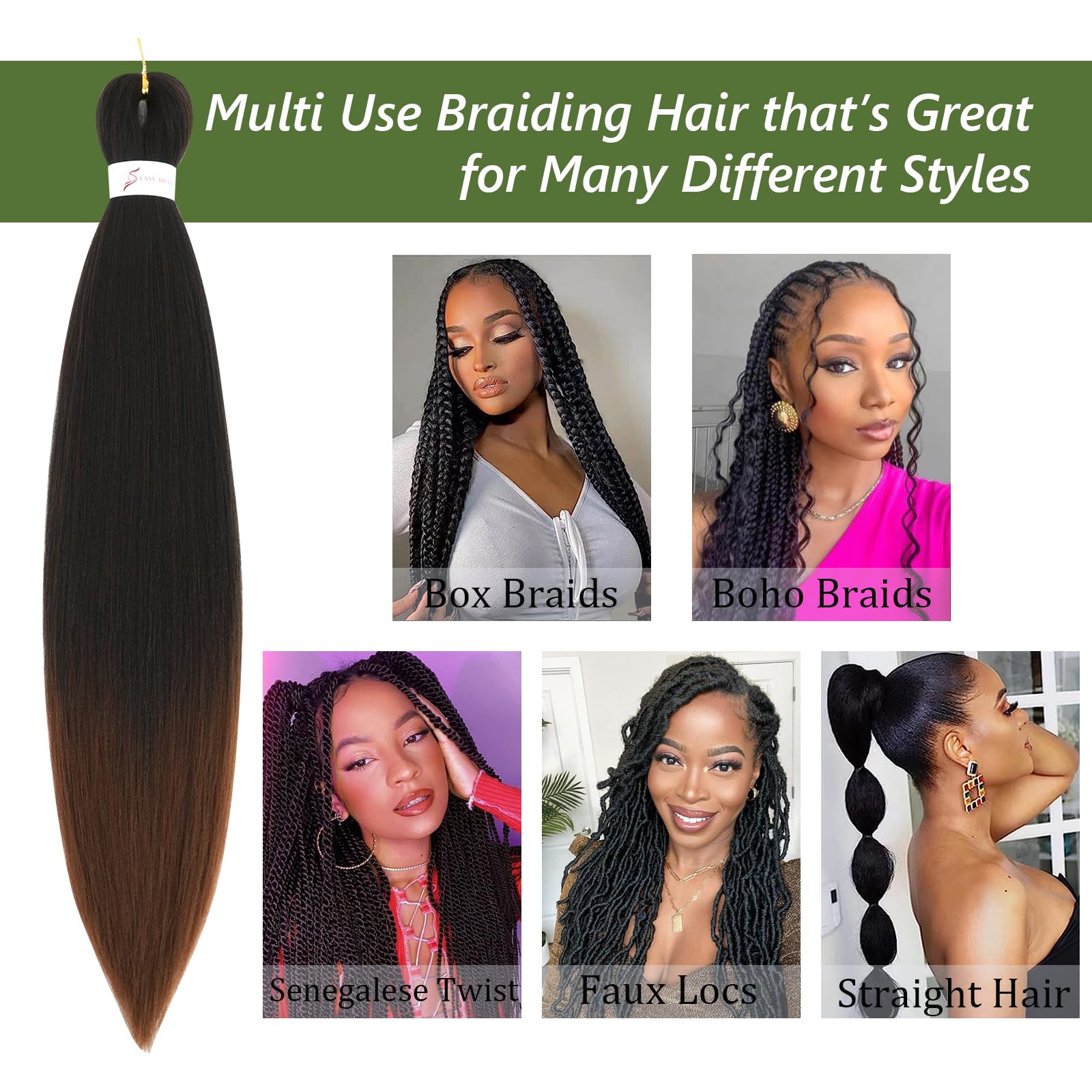 Amazon.com : Ombre Braiding Hair Pre Stretched 24 Inch 8 