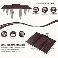 Vista 3 de GEHE Bandeja de Brazo de Sofá de Bambú, Mesa Lateral Plegable para Brazo de Sofá, Mesas de Reposabrazos Anticaídas con Portavasos para Aperitivos