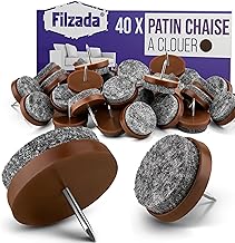 Filzada® 40 x Felt Pads for Nailing – Diameter 24 mm Brown – Professional Furniture Pads / Felt Chair Pads for Nailing