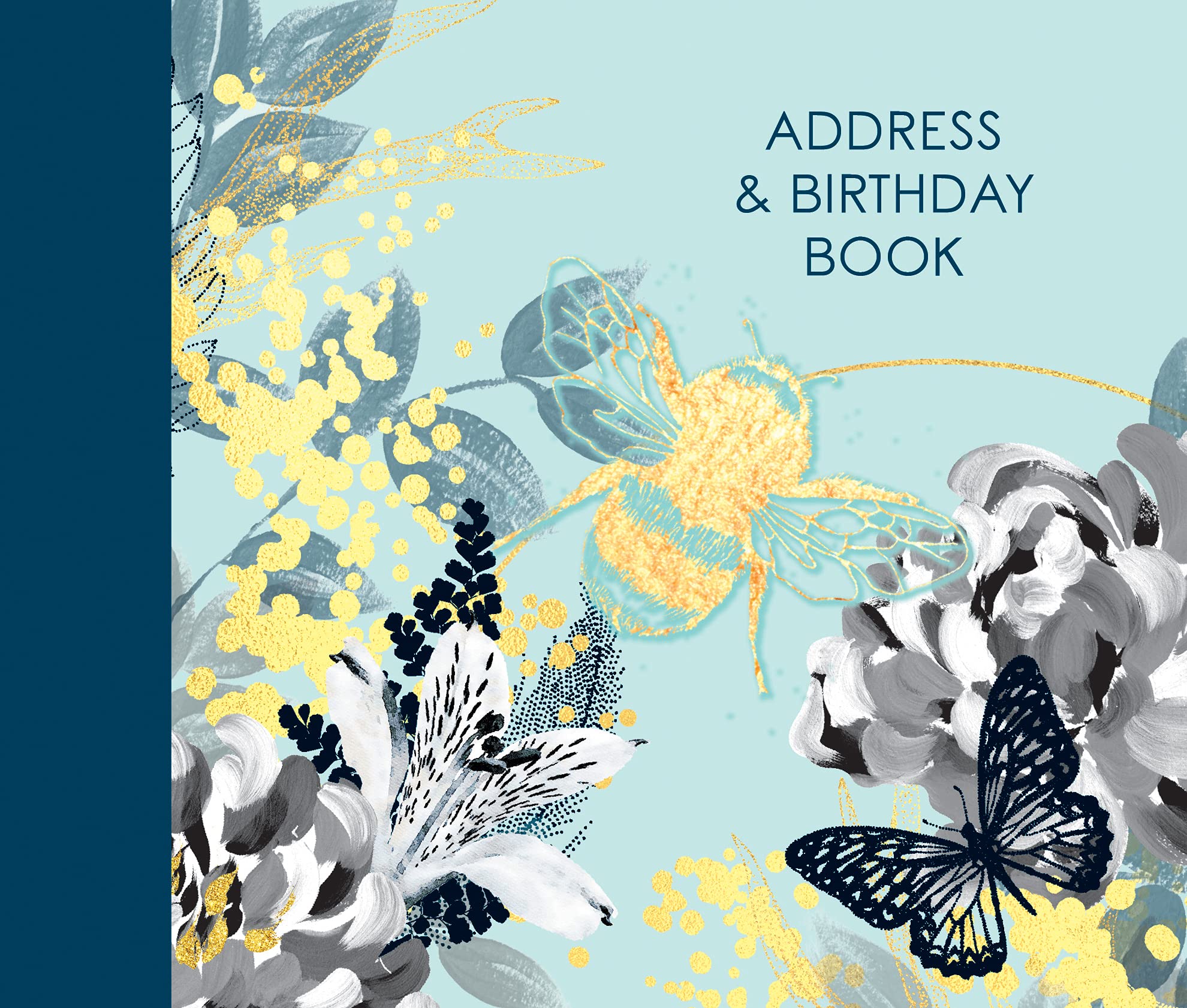Gifted Stationery Carnet d'adresses et d'anniversaire pour tous vos contacts. Reliure à spirale recouverte de tissu pour garder une trace des noms, e-mail, anniversaires et plus encore 200 pages