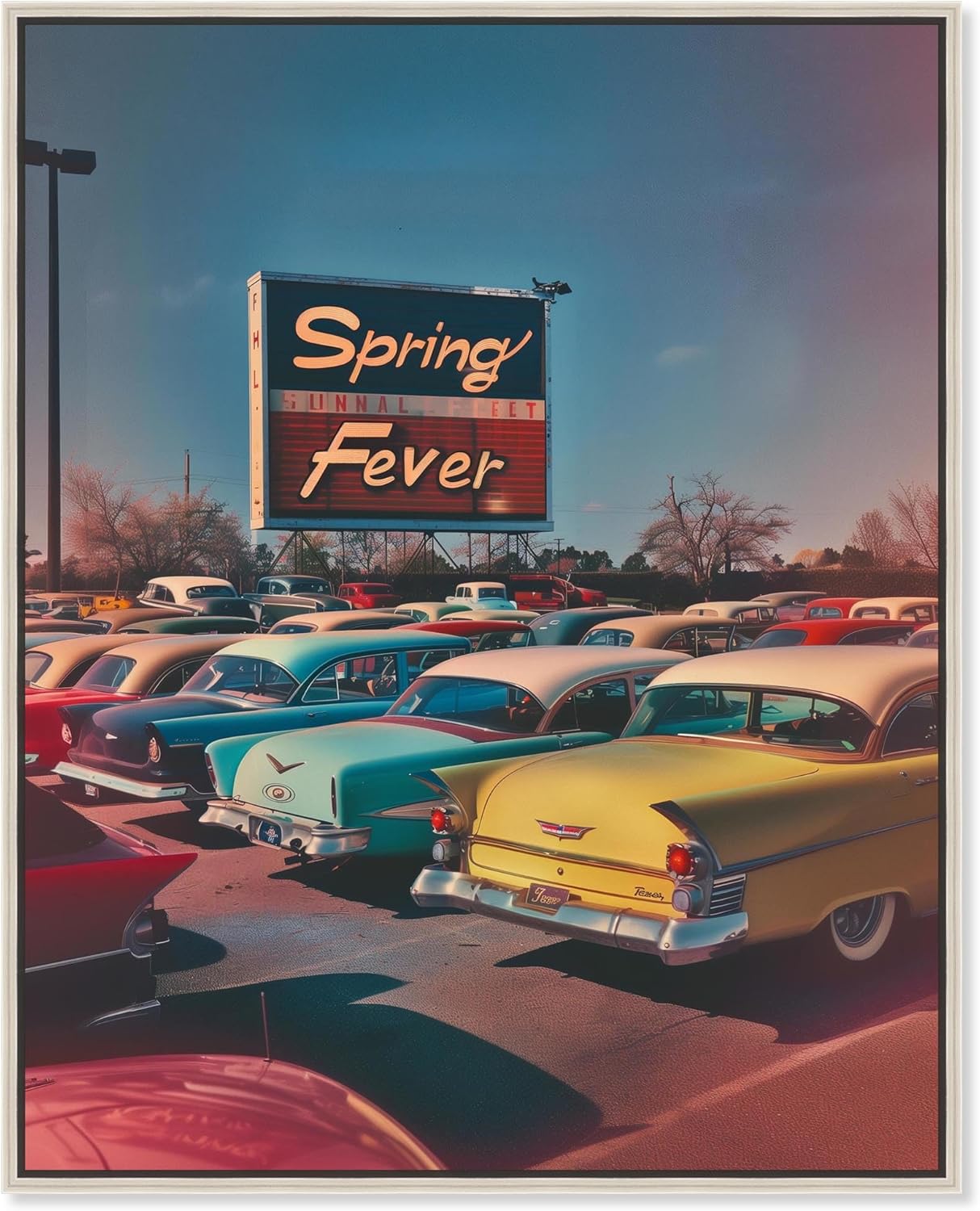 Art Remedy Spring Drive By Canvas Fashion Photography, Silver Frame, 20 x 24