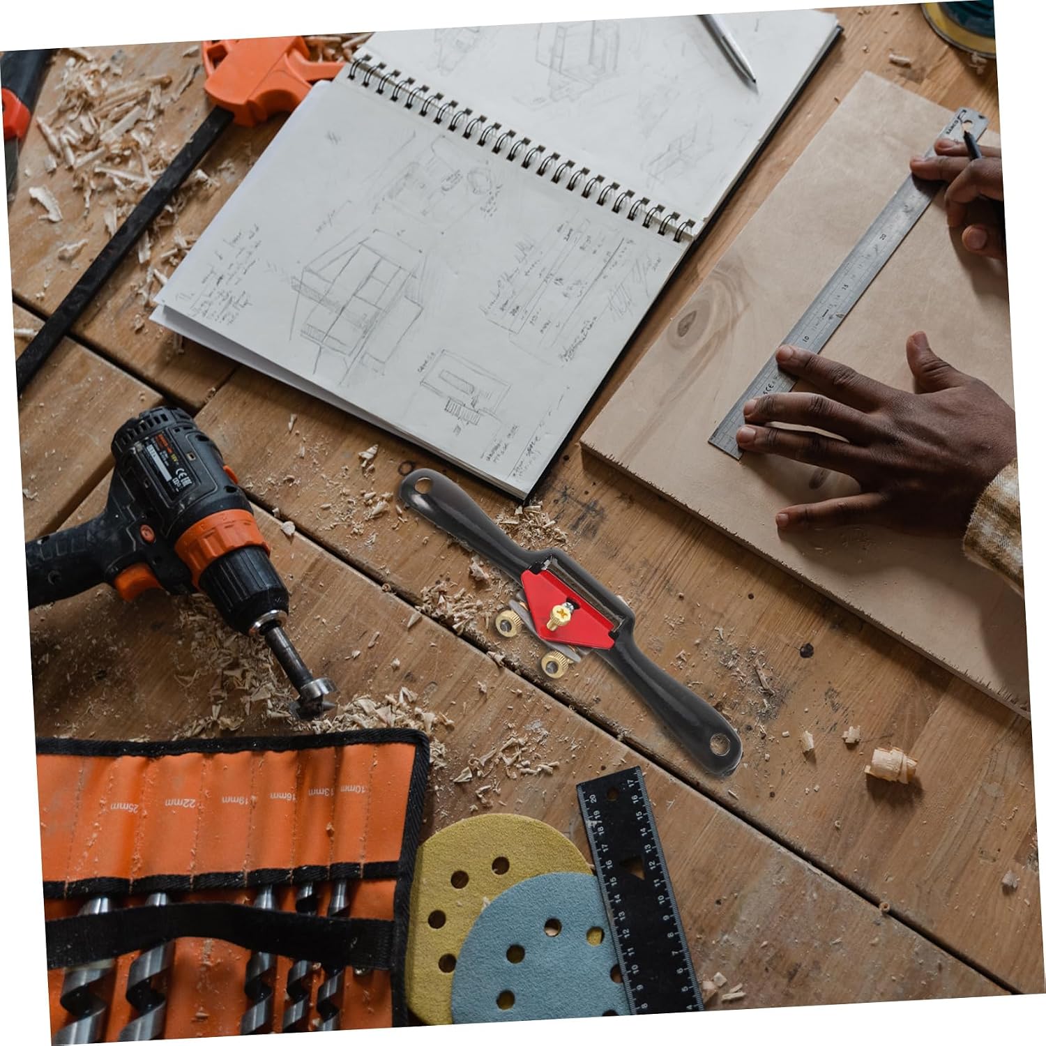 Handheld Adjustable Mini Wood Planer Compact Woodworking Tool for for Trimming and Crafting Lightweight Design for Easy Handling